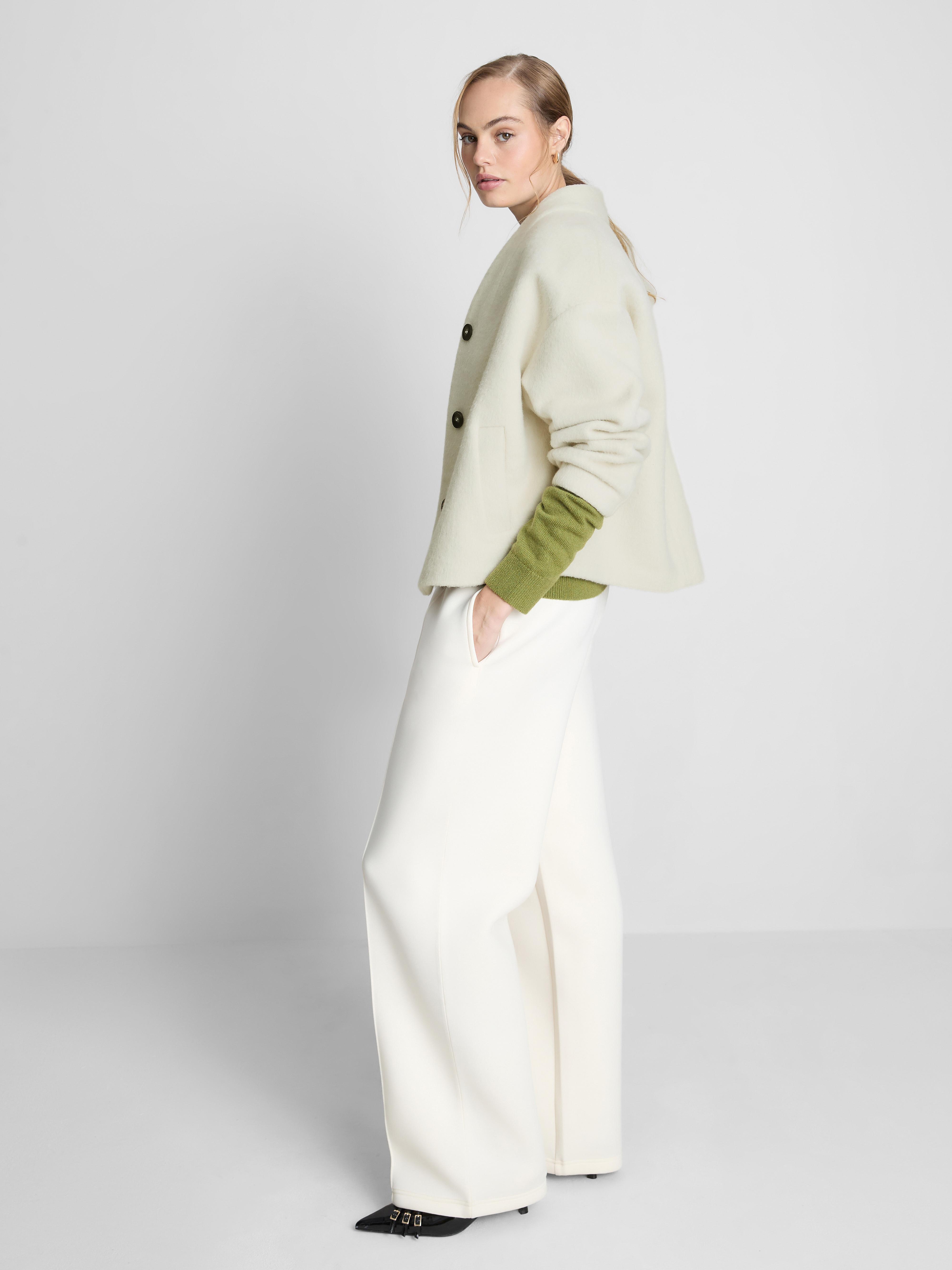 The Edit Boxy Collarless Jacket