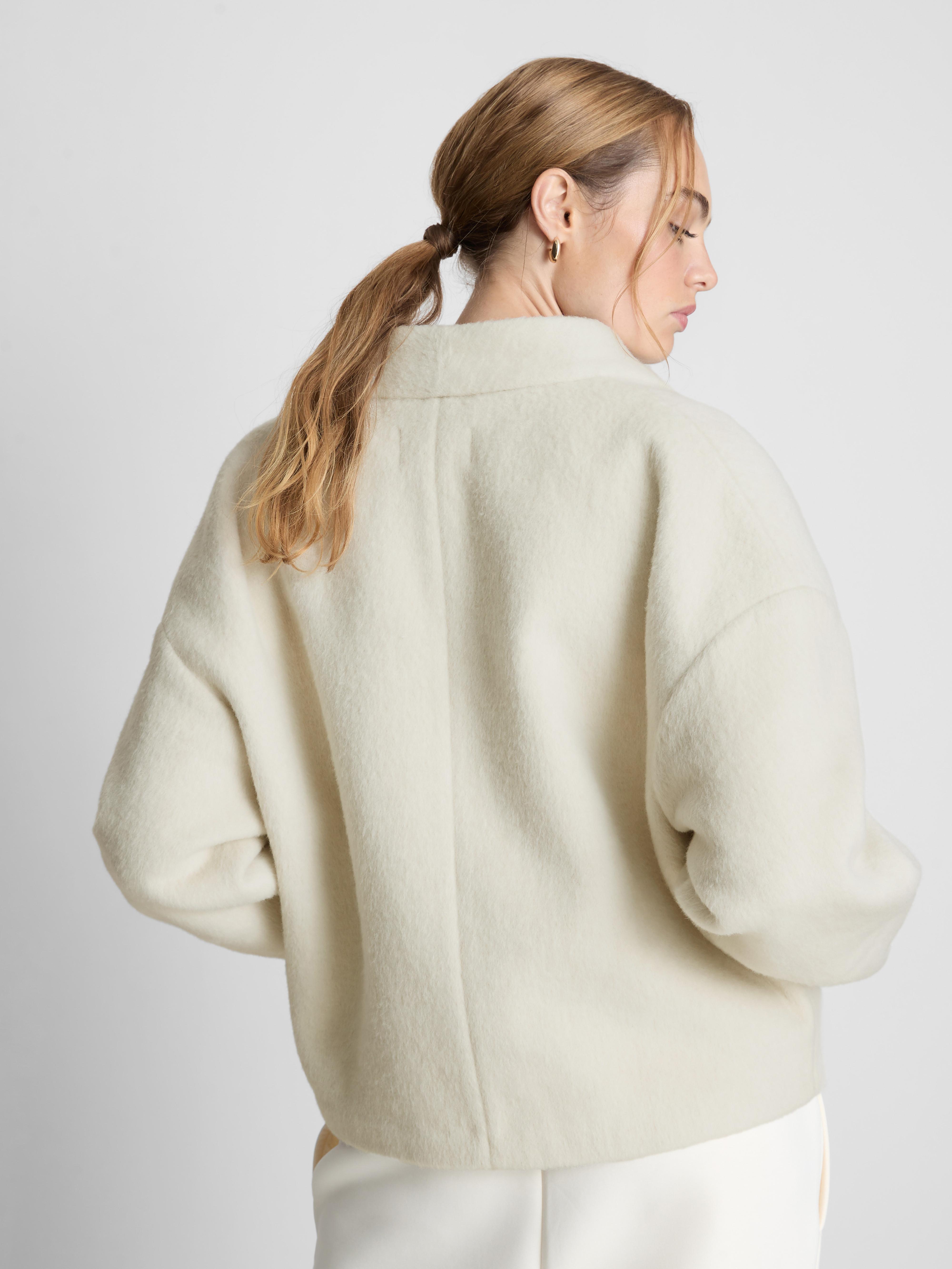 The Edit Boxy Collarless Jacket