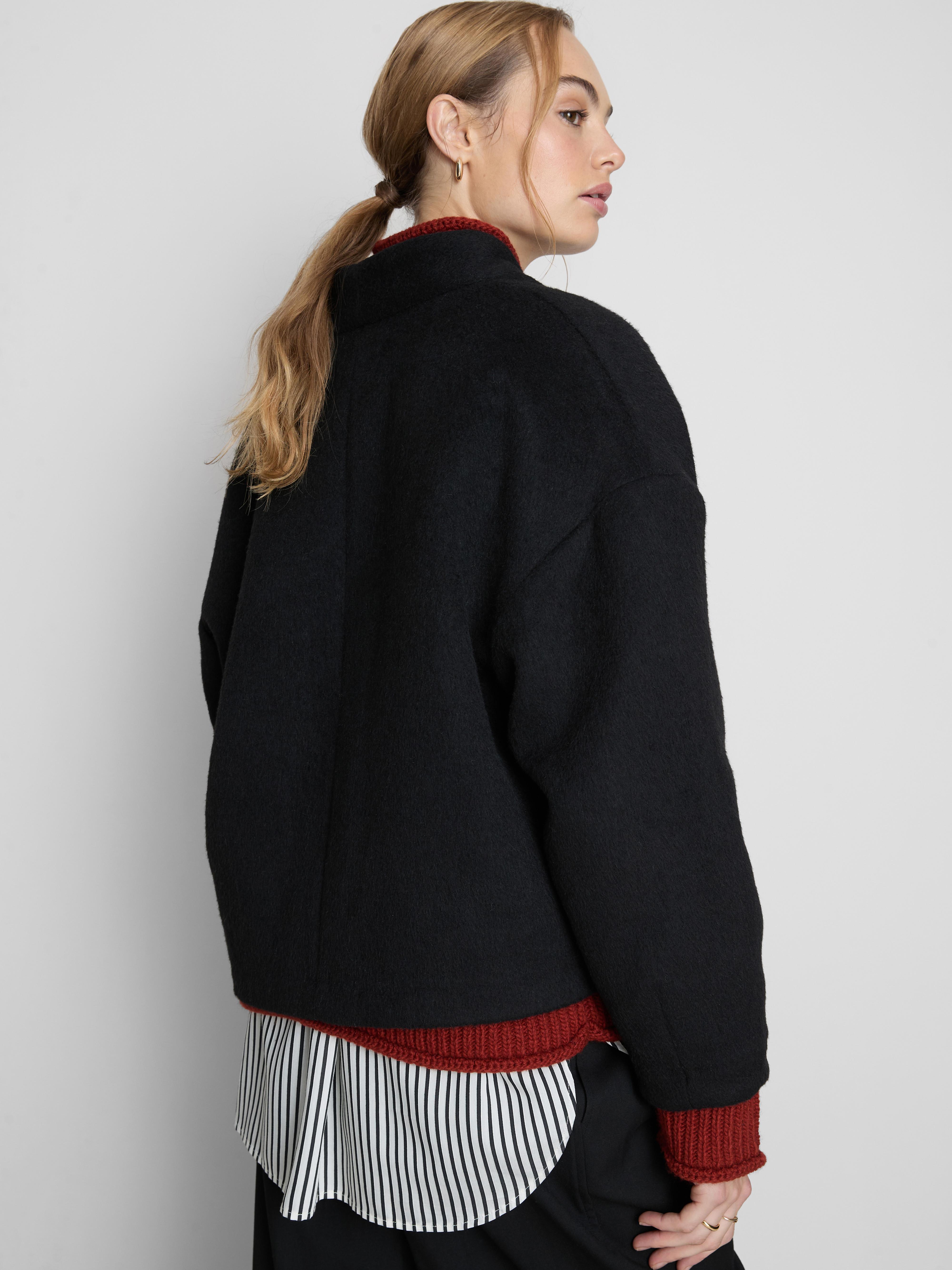 The Edit Boxy Collarless Jacket