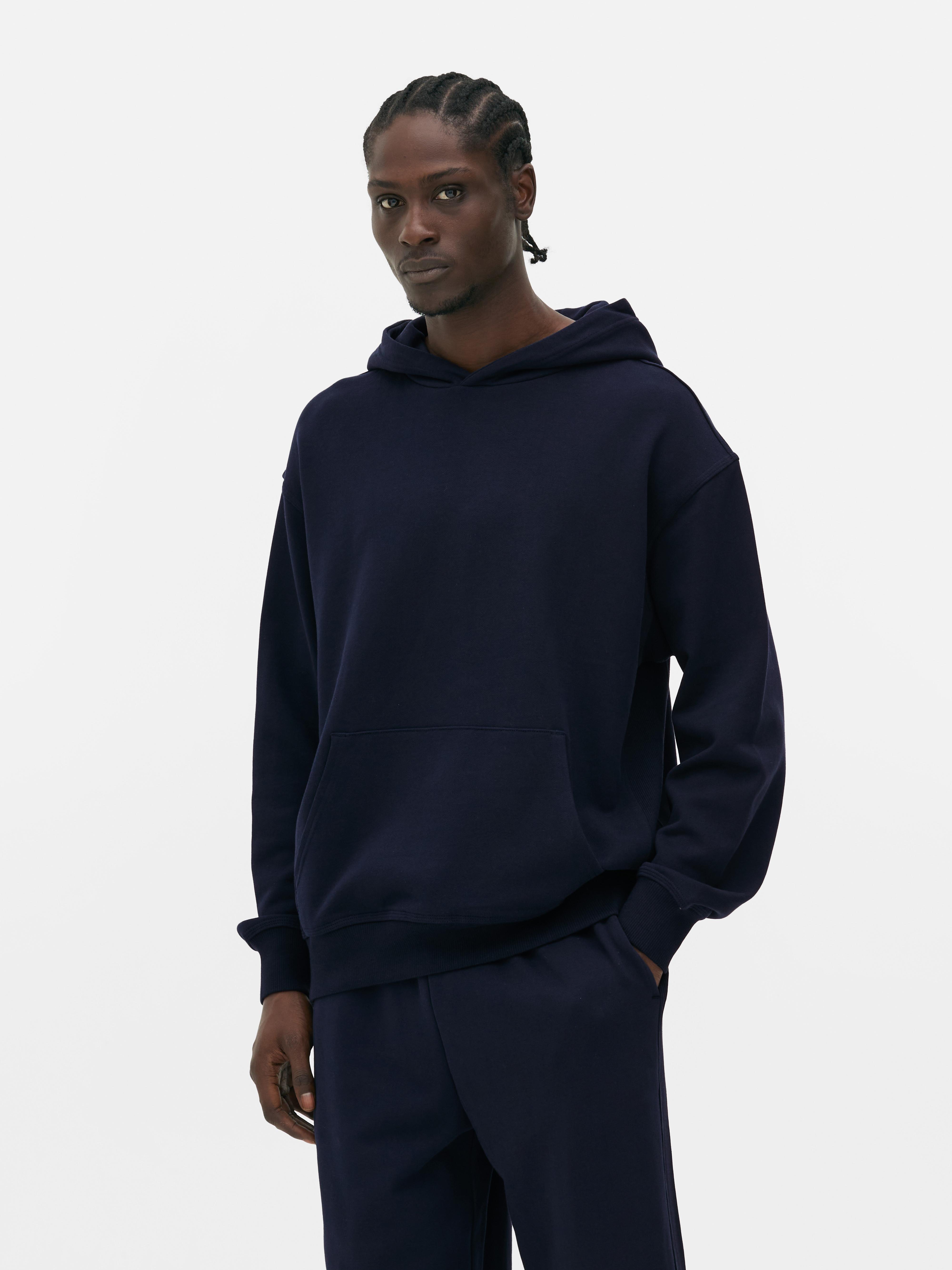 Basic hoodie met buidelzak