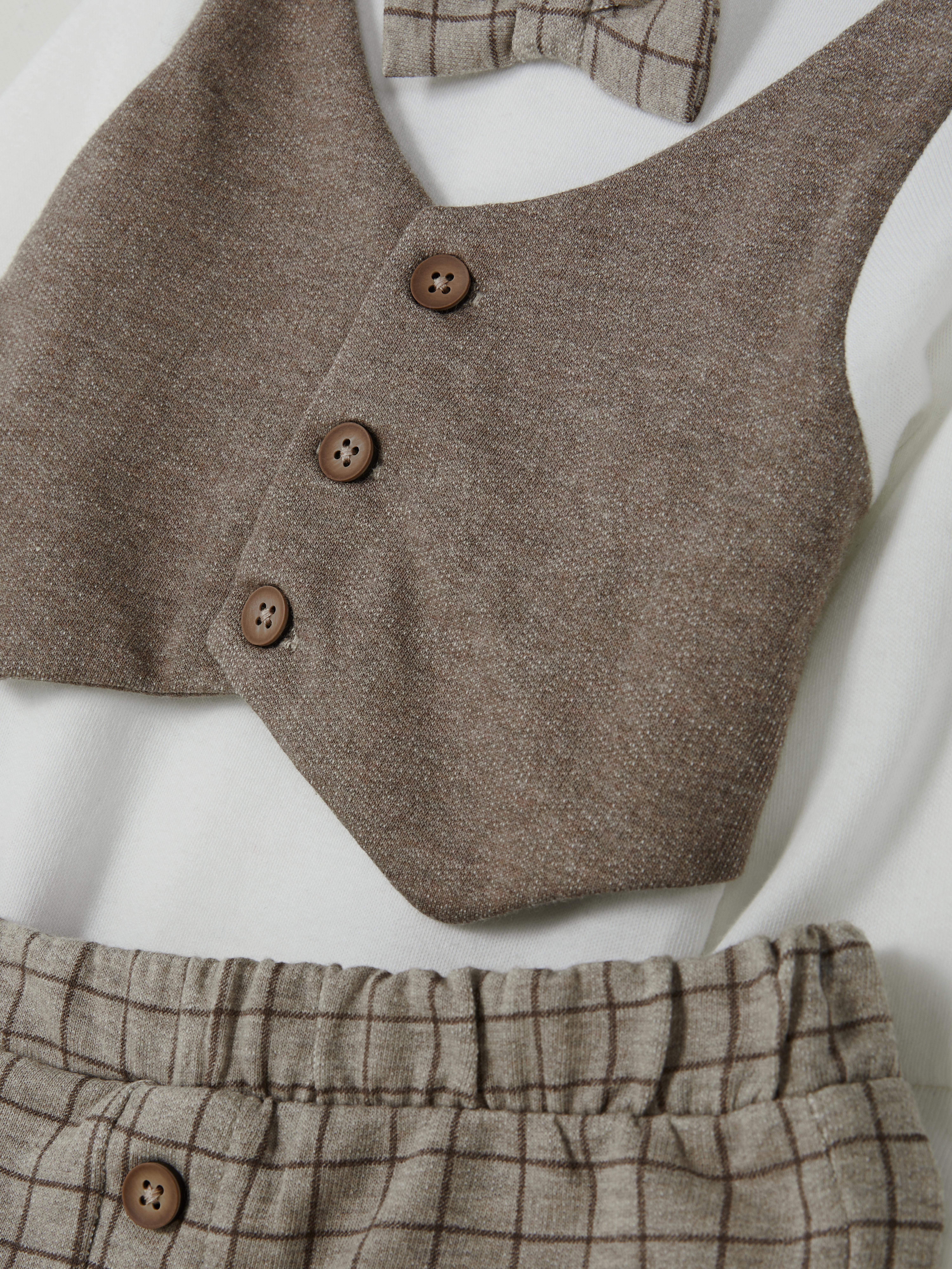 0-18mths | Waistcoat Bodysuit and Trousers Newborn Occasion Set