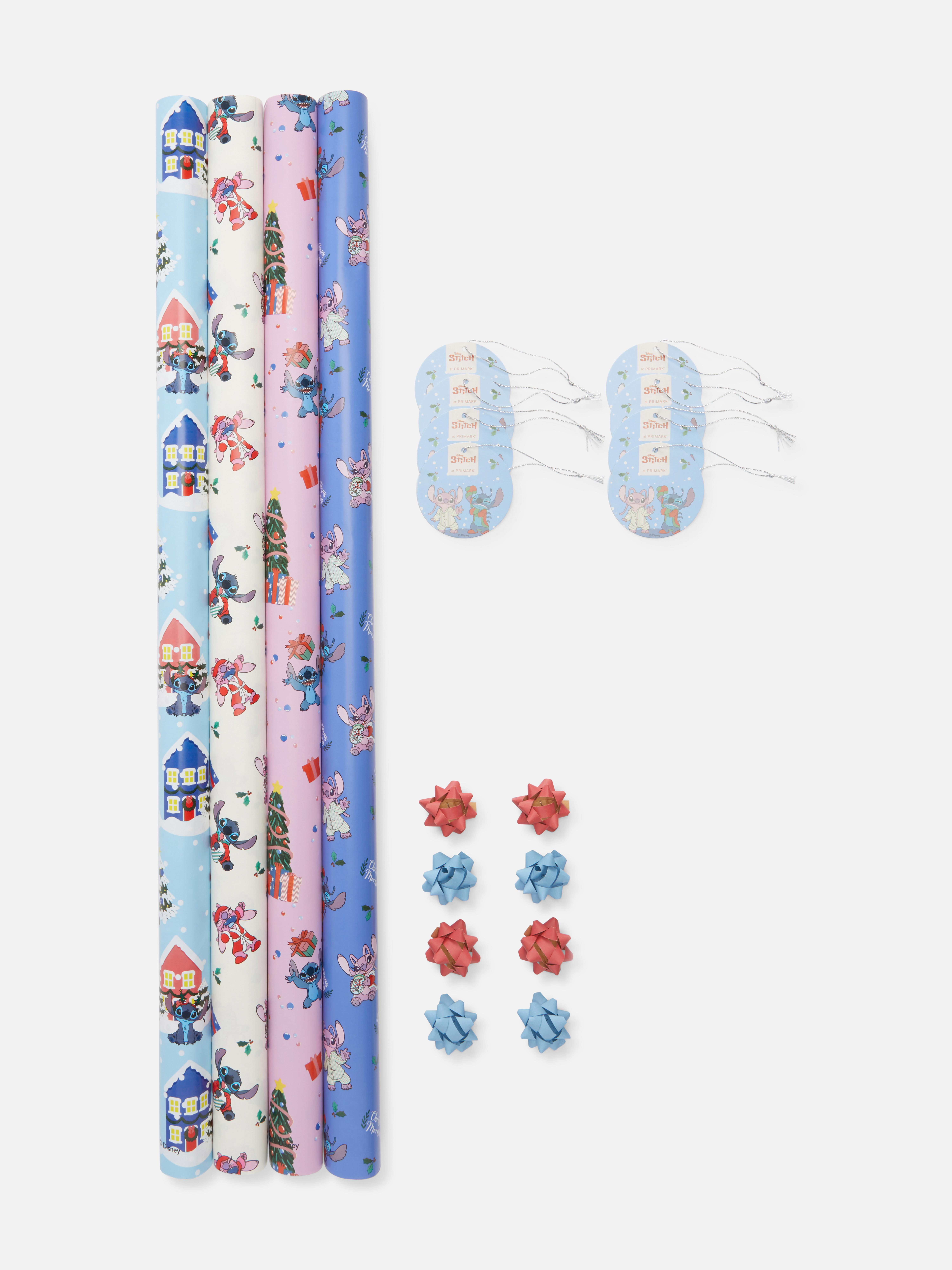 Set de papel de regalo navideño de Stitch de Disney