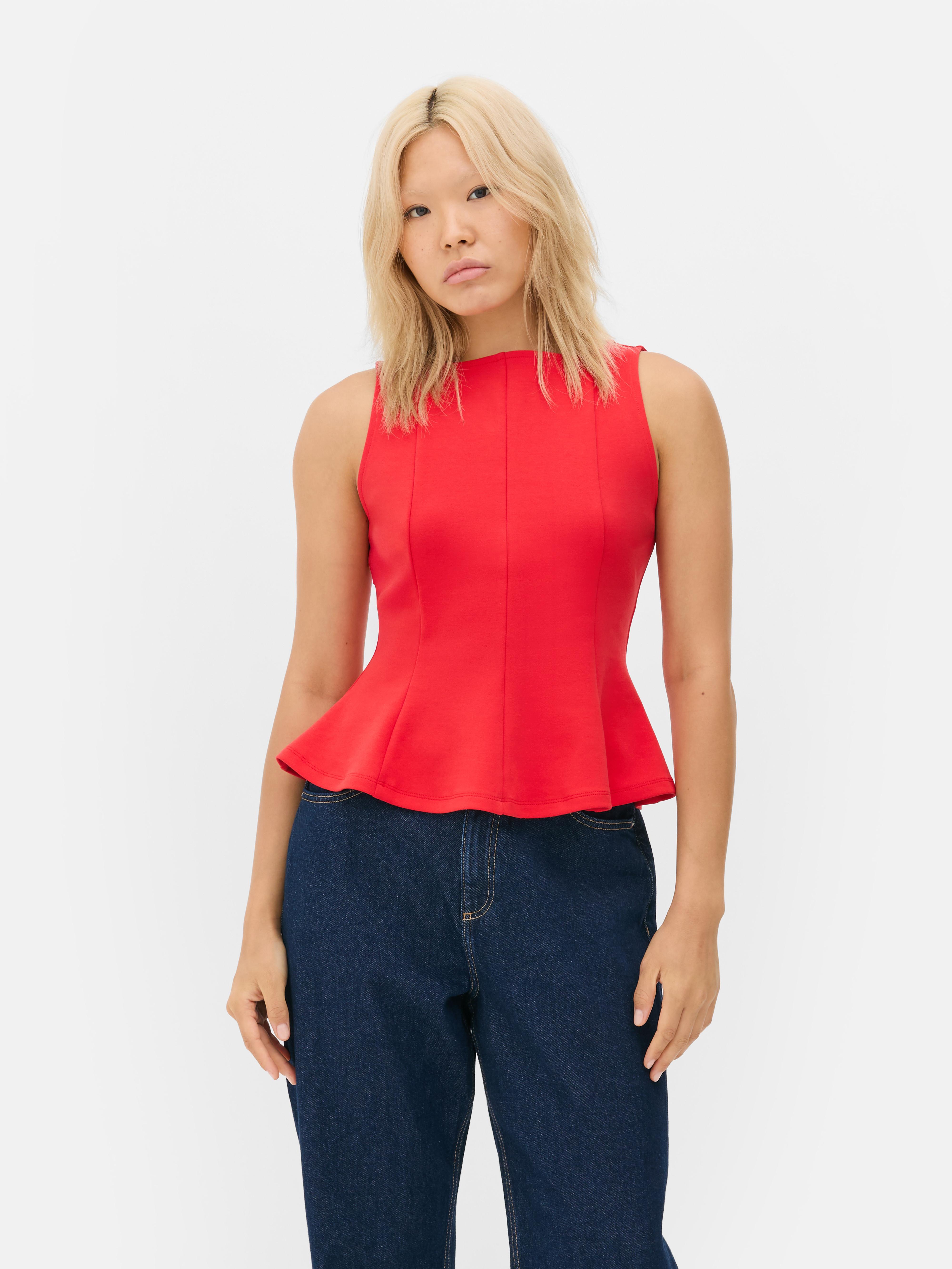 Sleeveless Peplum Top