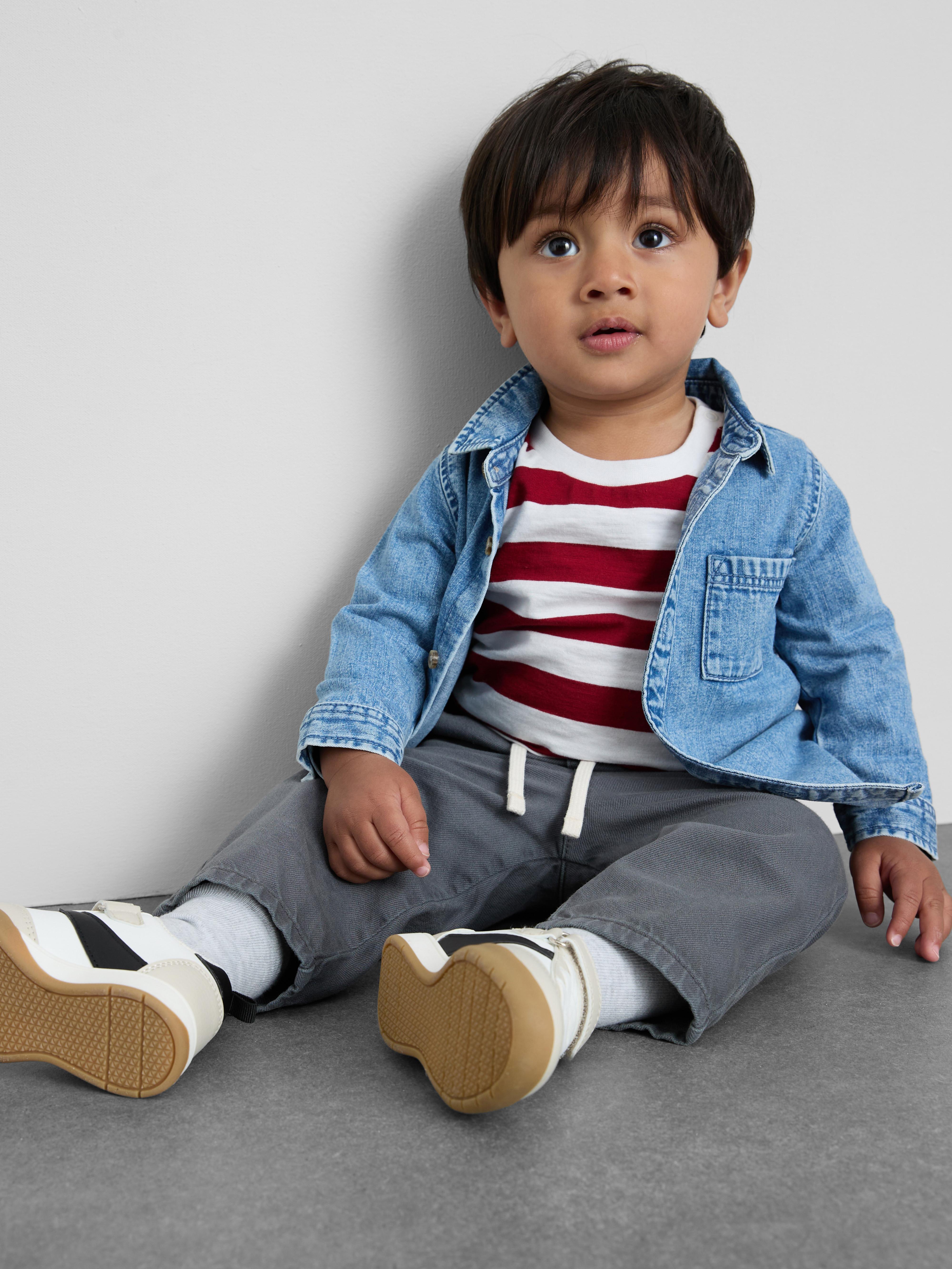 0-36 mois | T-shirt à manches longues, pantalon et chemise en jean