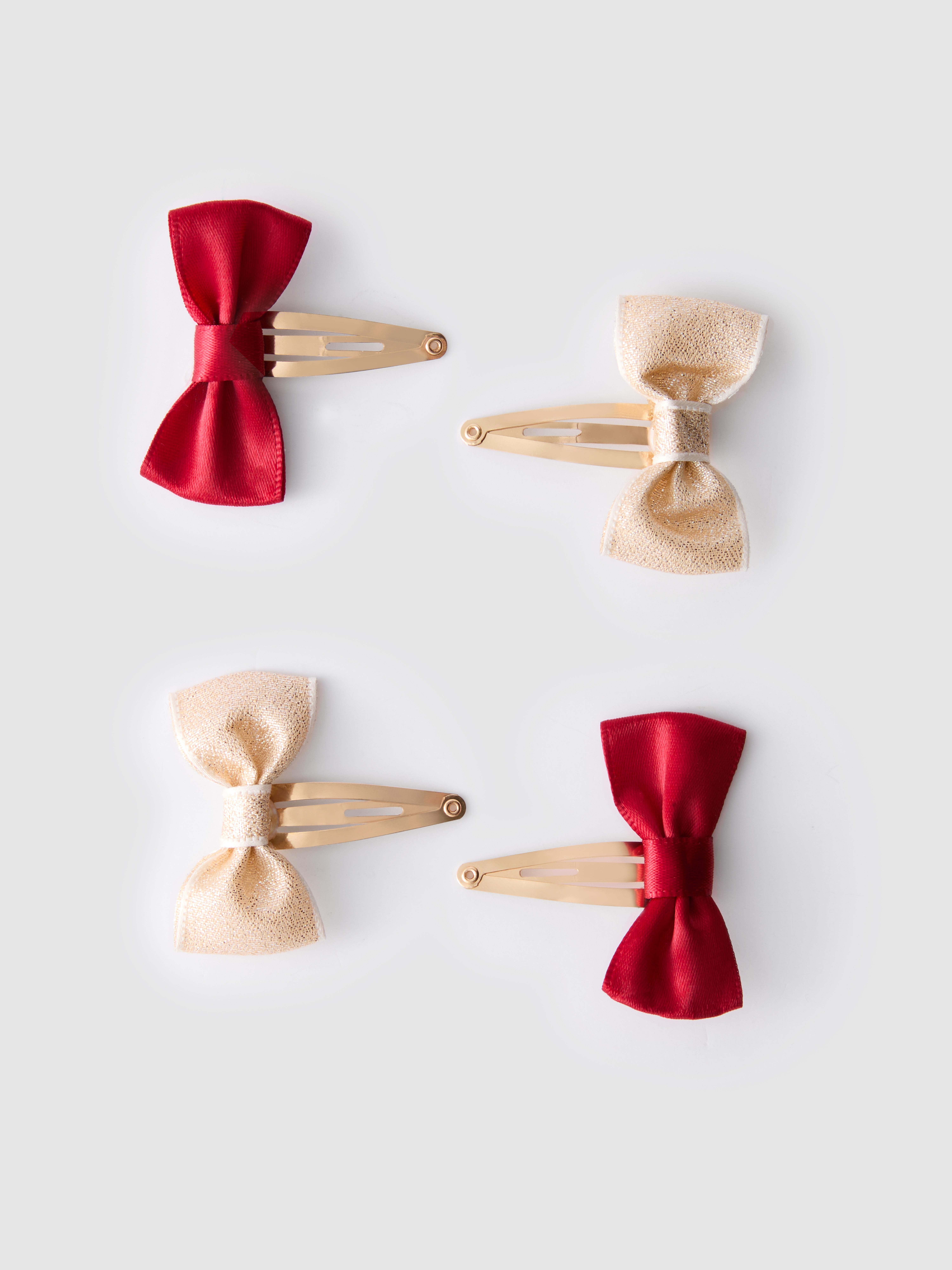 4pk Christmas Bow Hair Clips