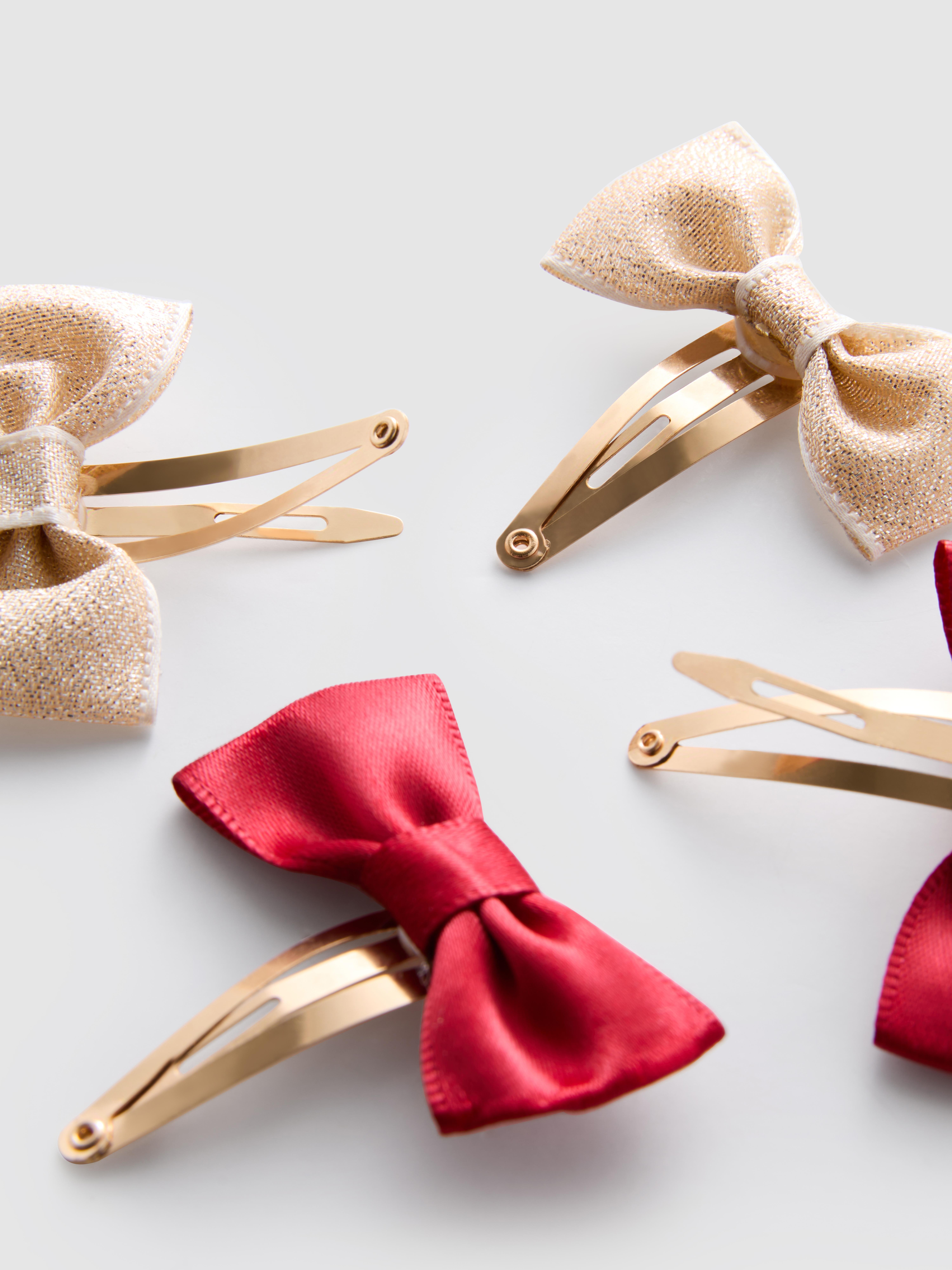 4pk Christmas Bow Hair Clips