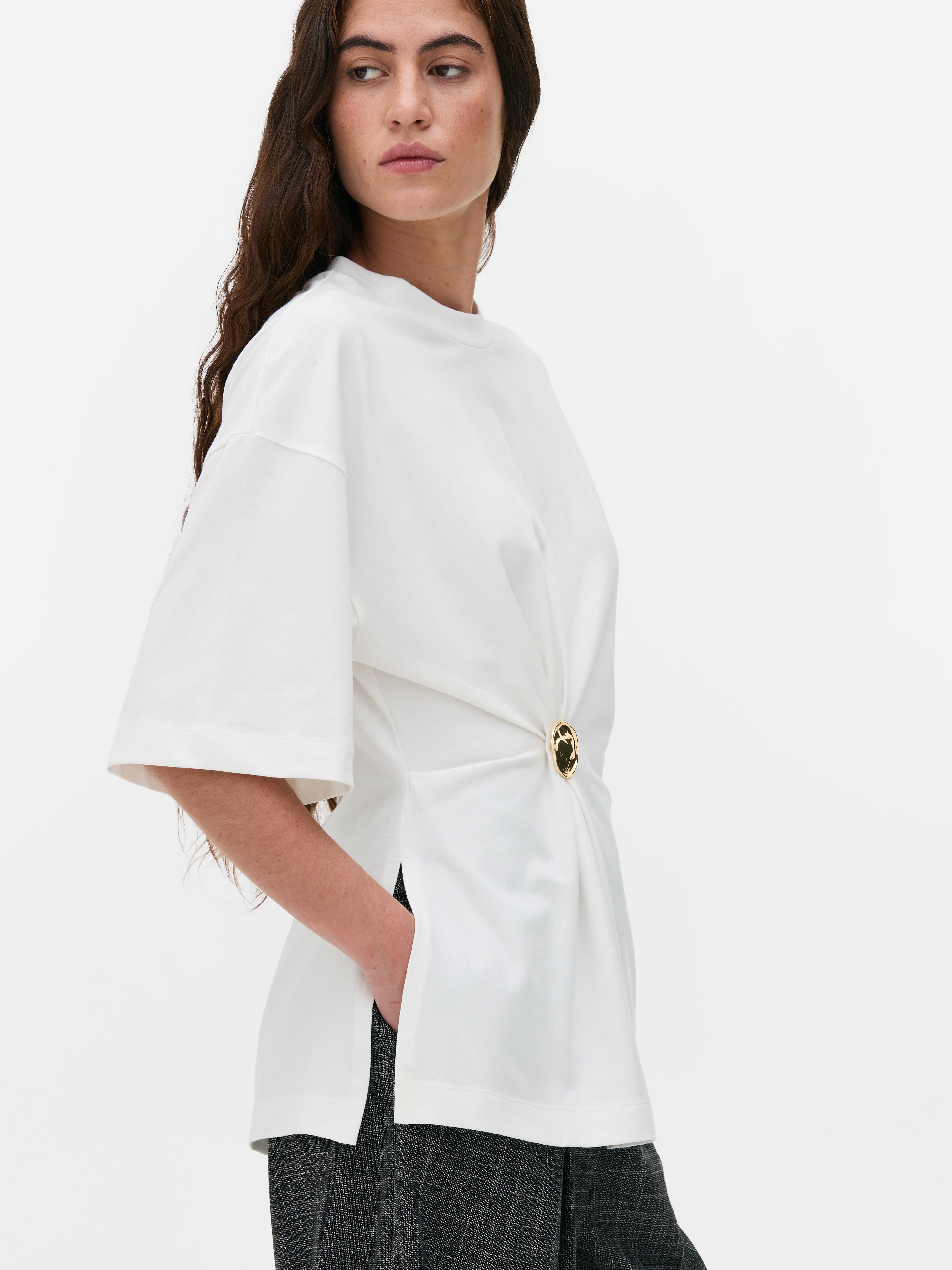 Cotton Rich Cinched Waist Top