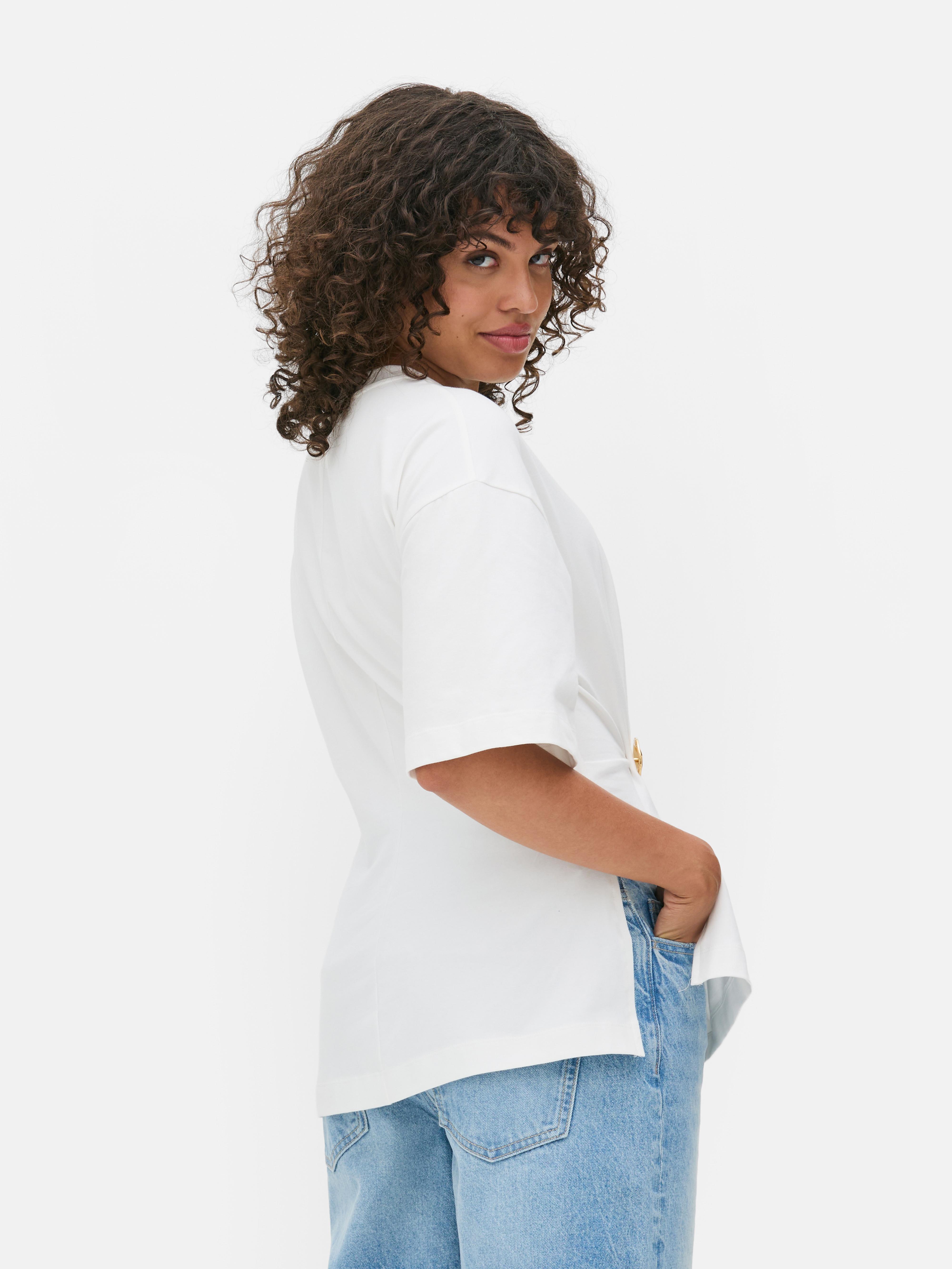 Cotton Rich Cinched Waist Top