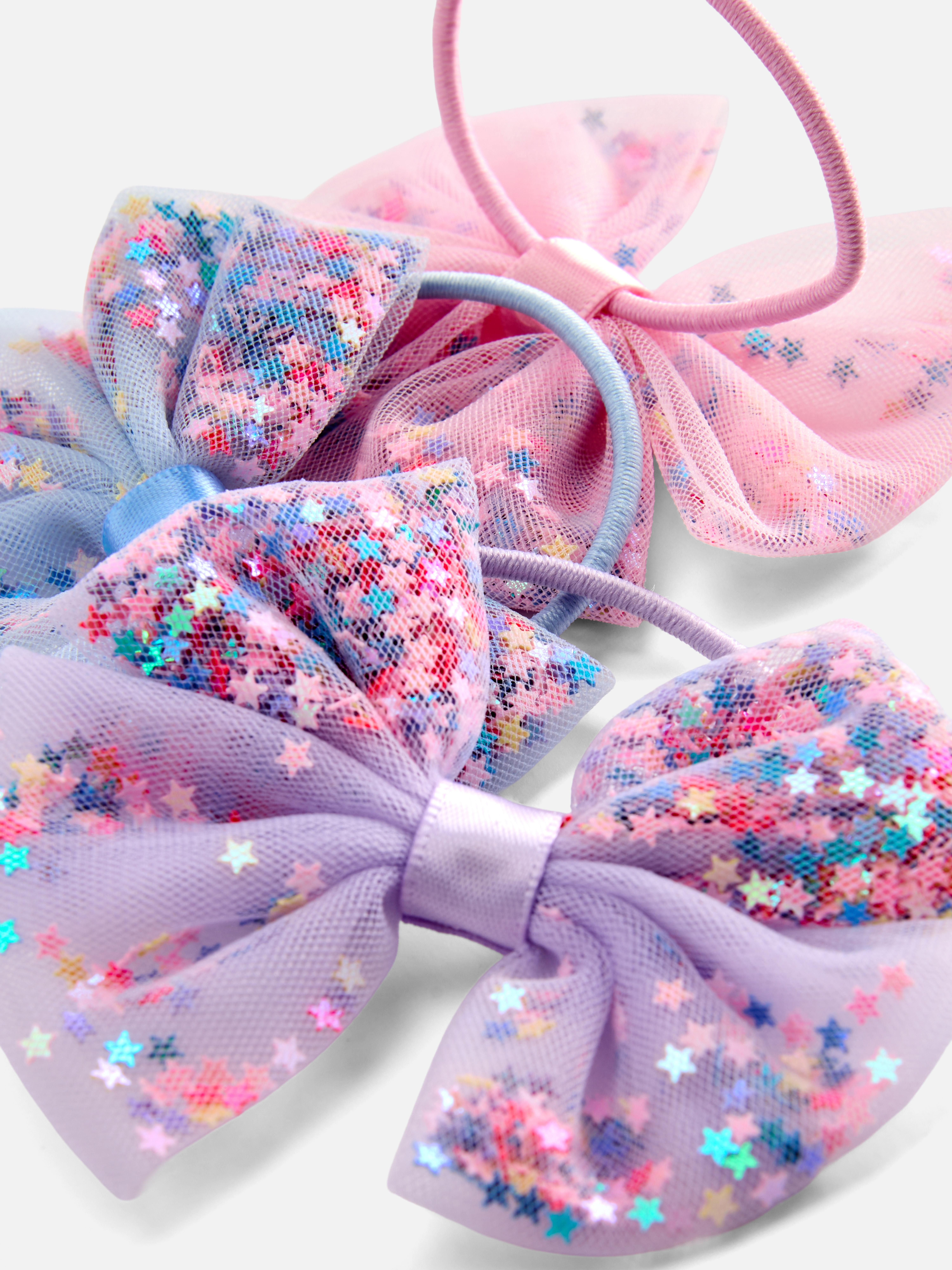 3pk Glitter Bow Hair Bands
