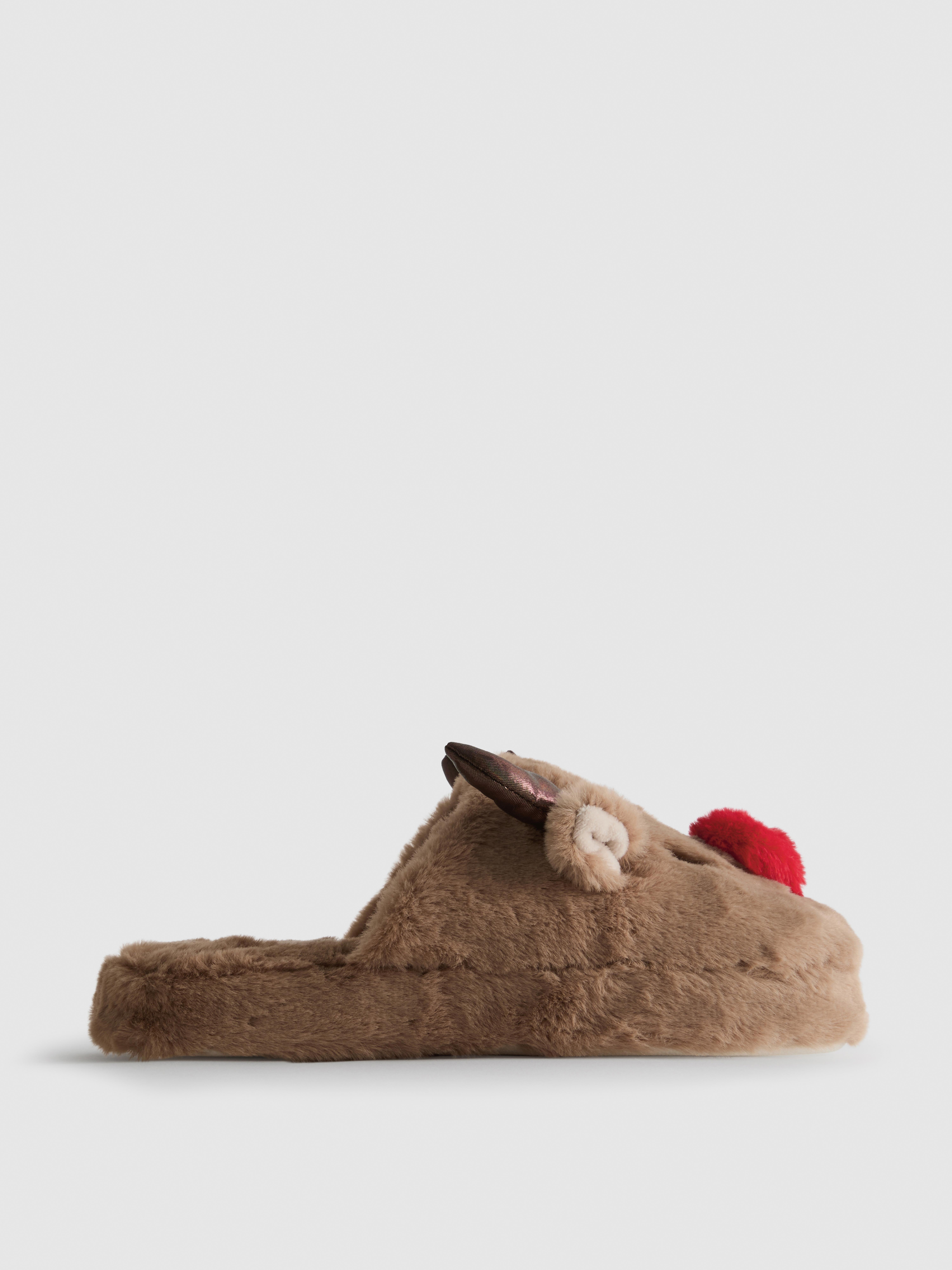 Pluizige pantoffels kerstrendier