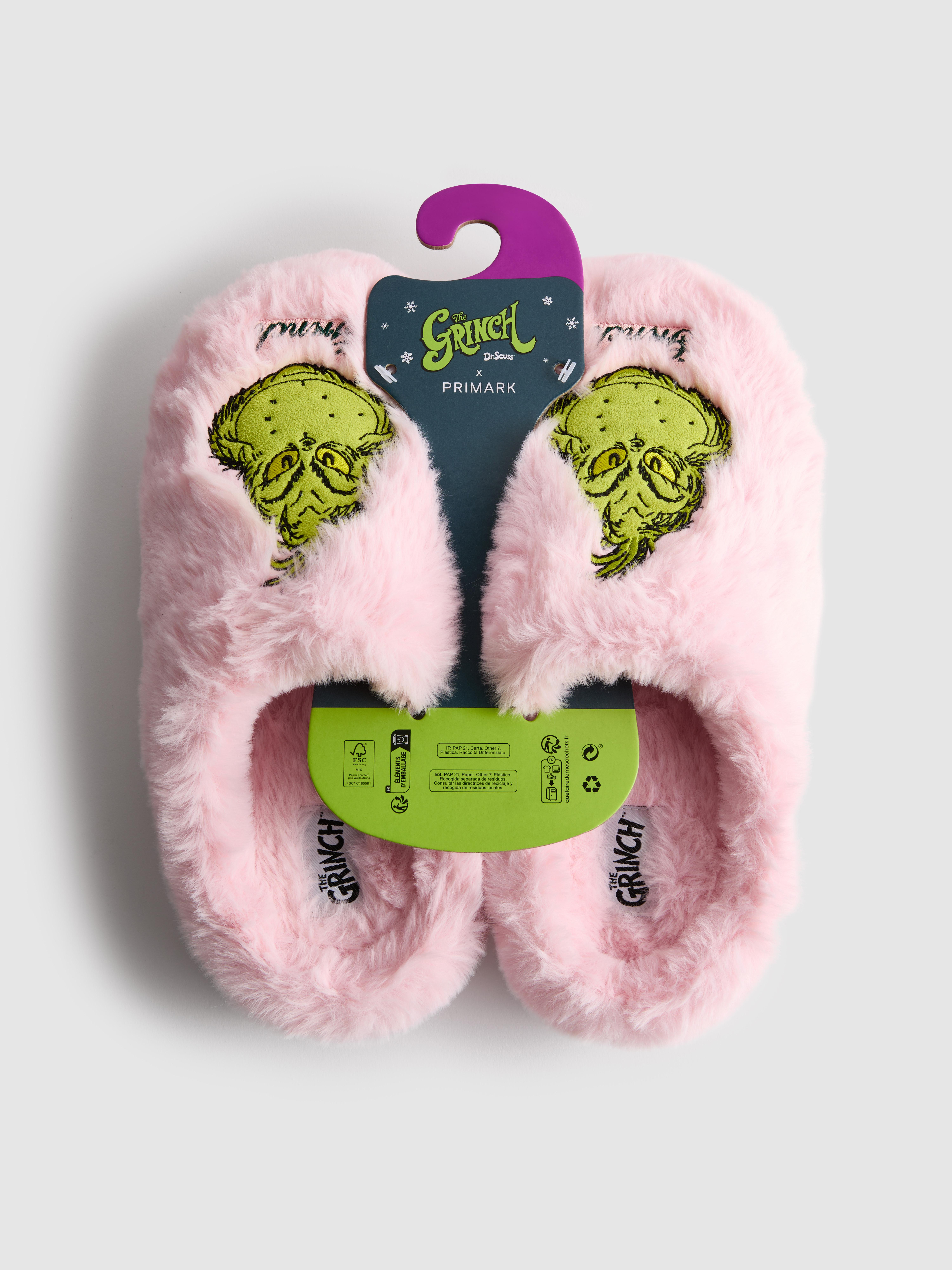 Pantufas cor-de-rosa O Grinch