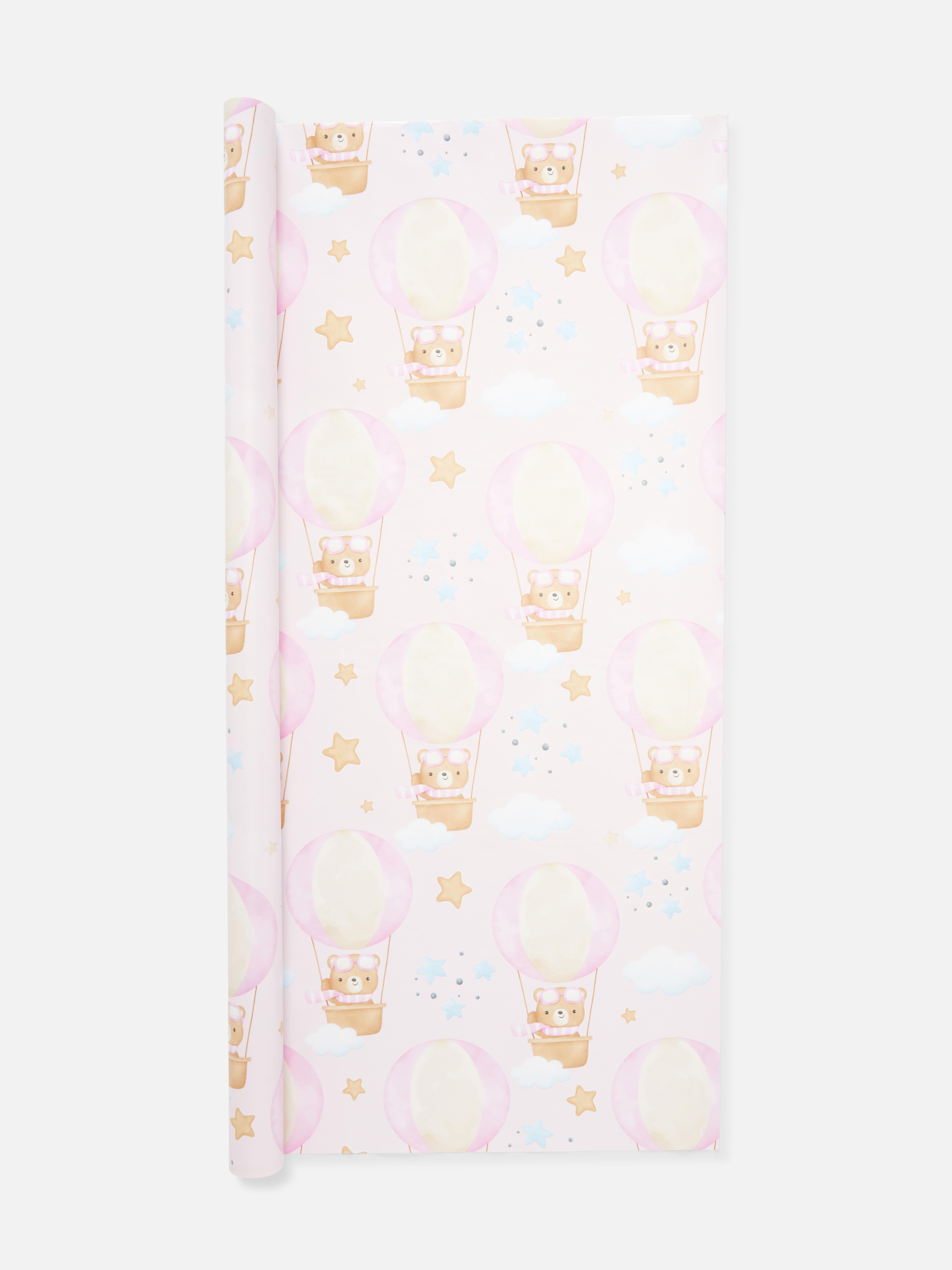 Papel embrulho urso peluche 6 m Cor-de-rosa