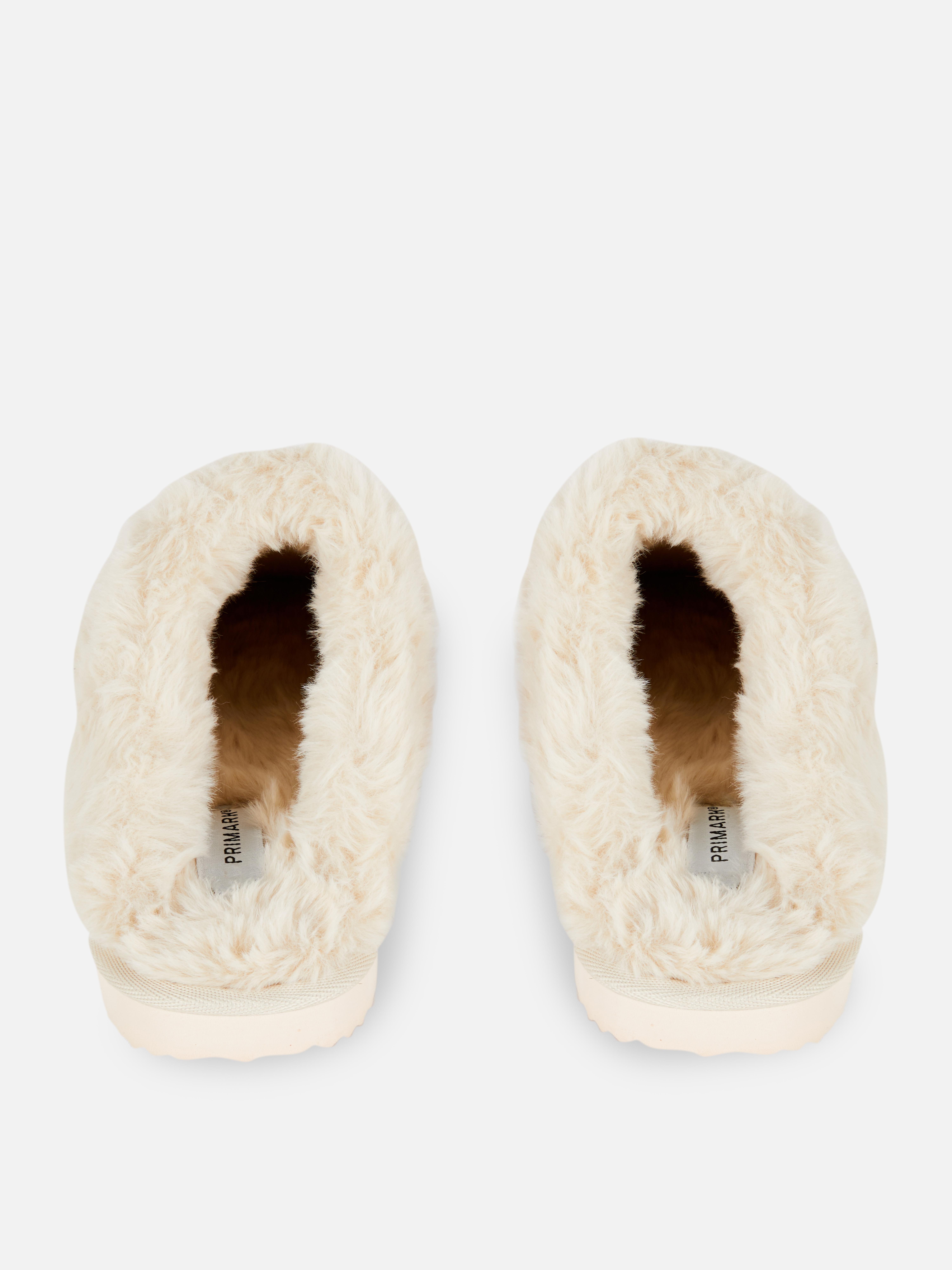 Chaussons-mules douillets à motif ours
