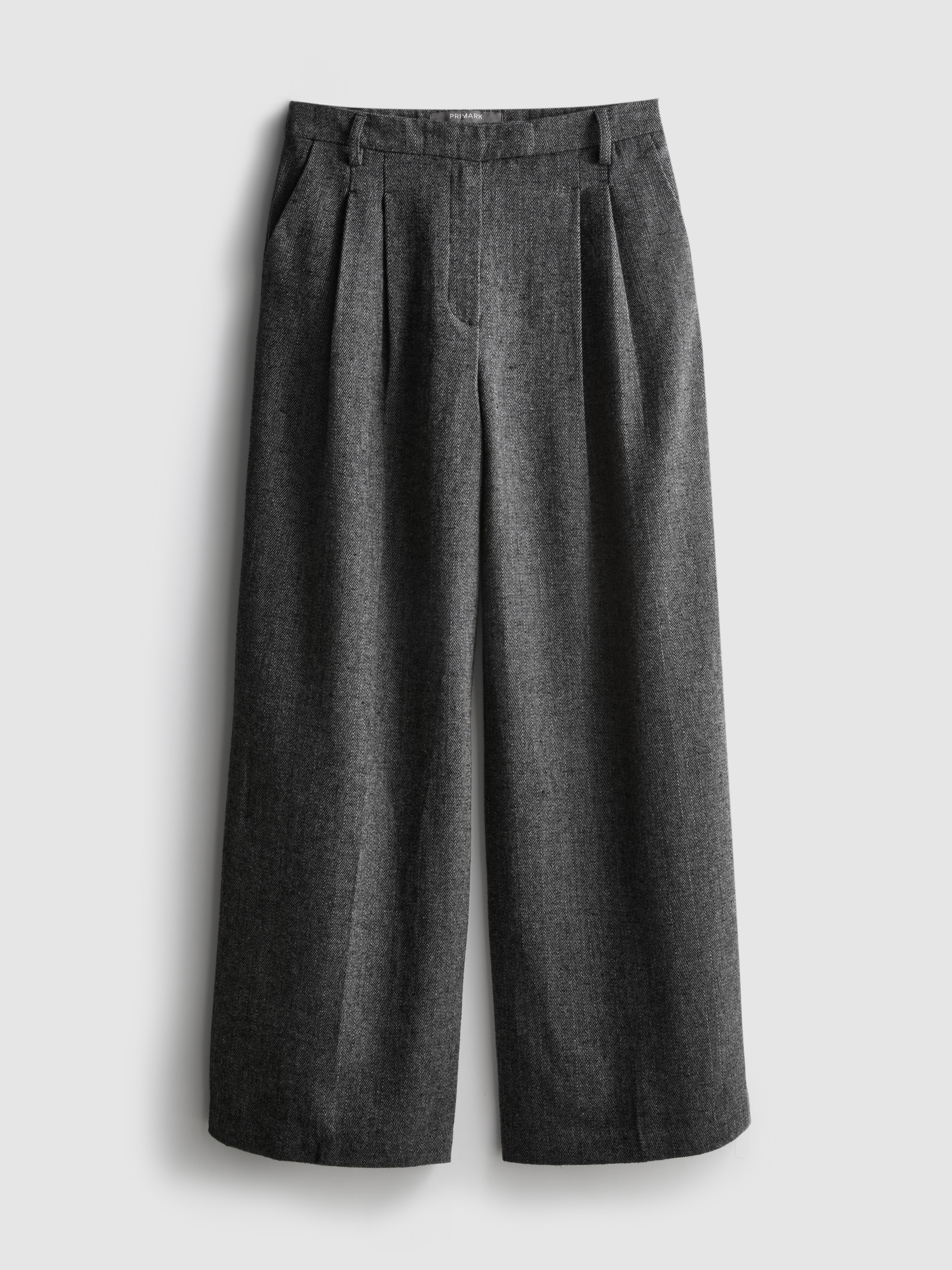 Brushed Wide Leg Pleated Trousers
