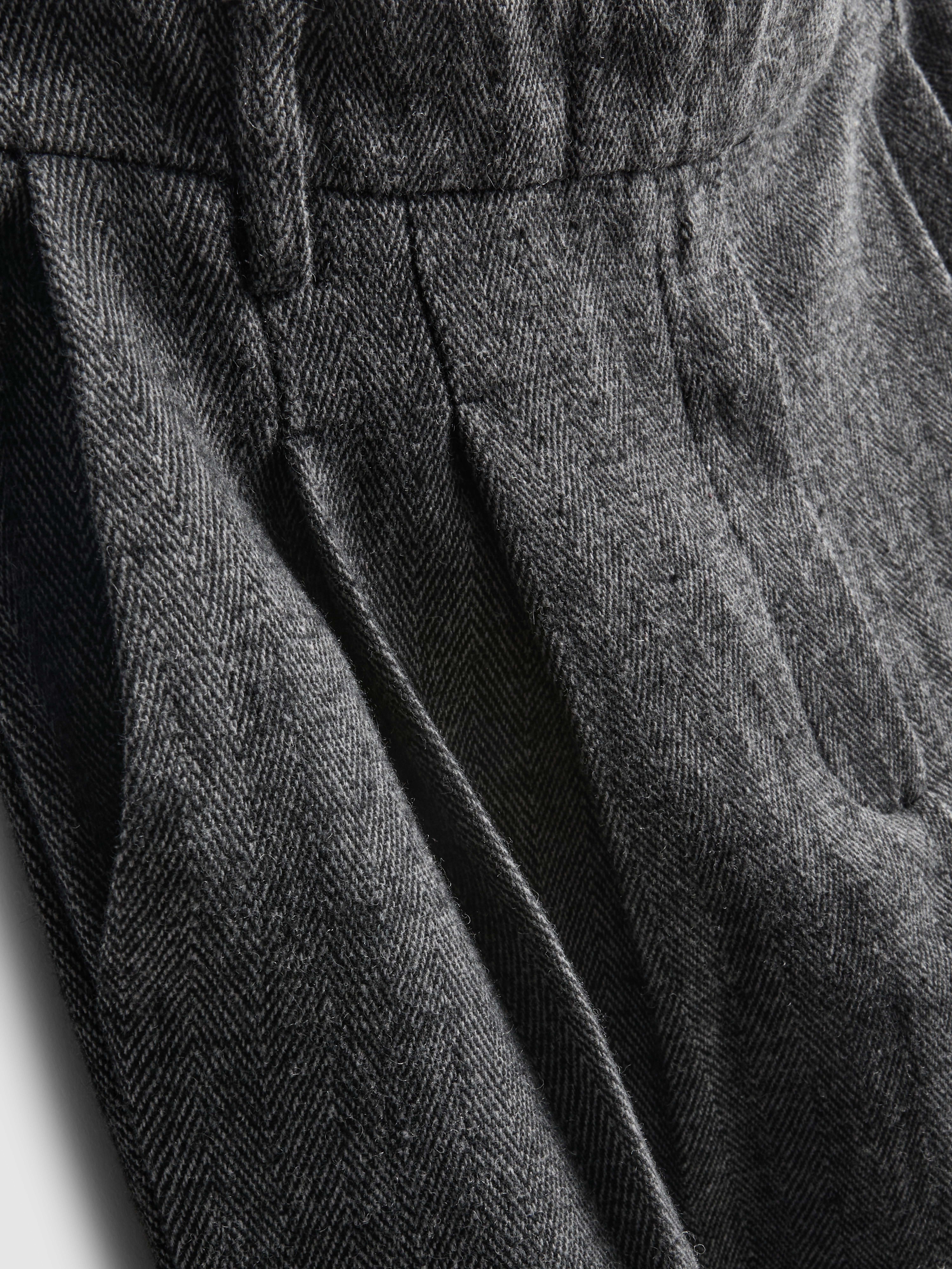 Brushed Wide Leg Pleated Trousers