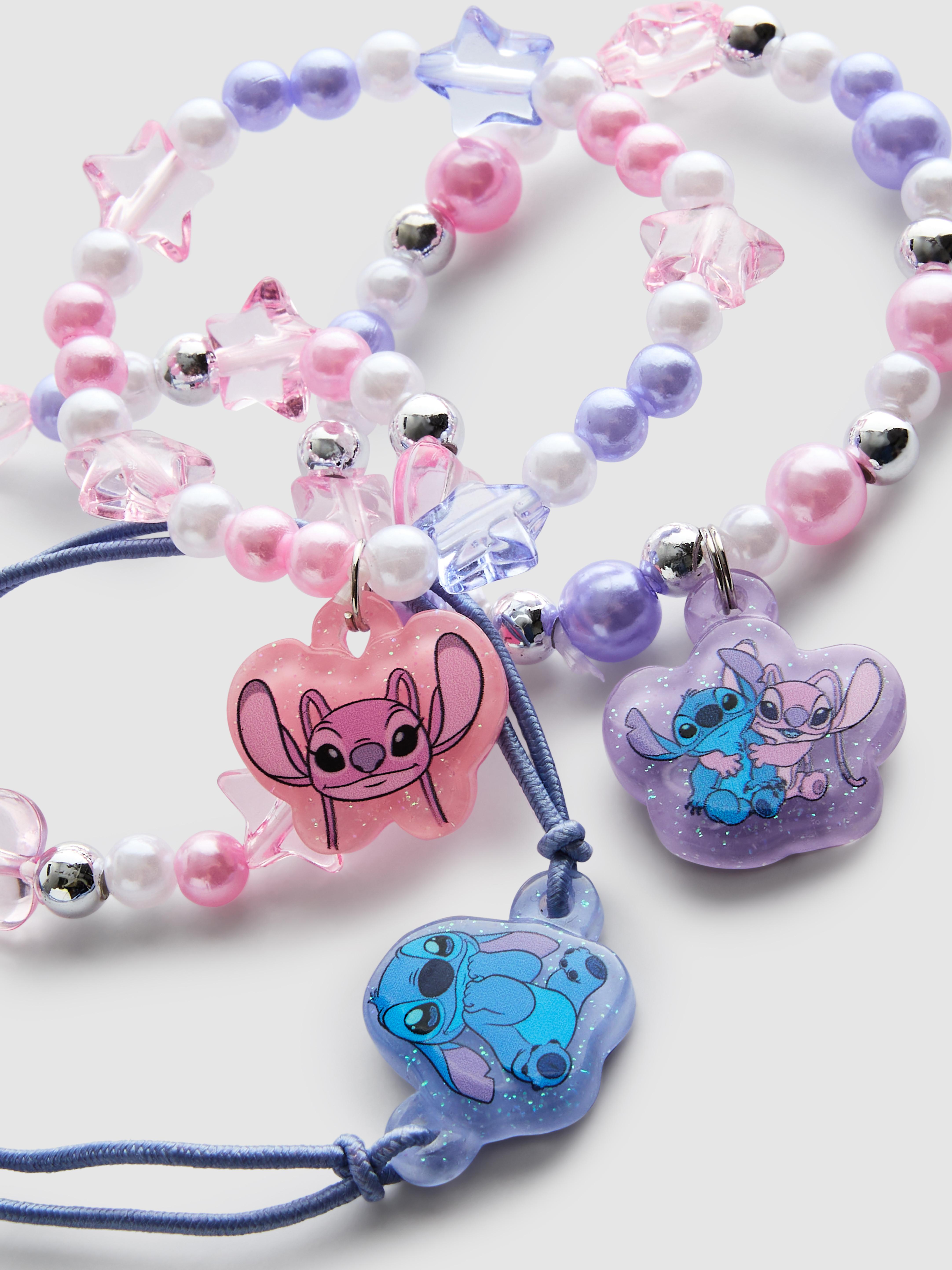 Girls 4pk Disney’s Stitch Beaded Charm Bracelets - Mult