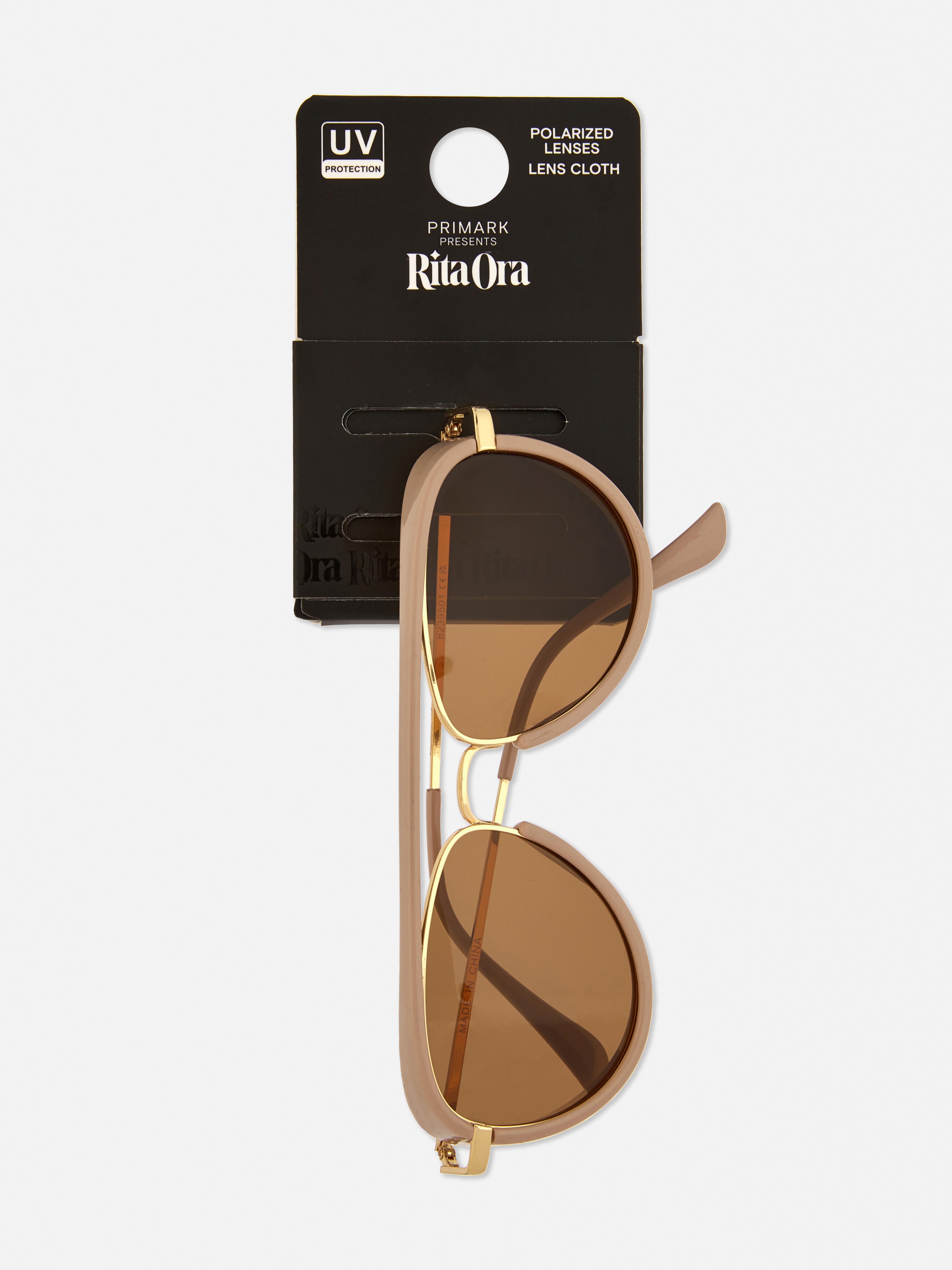Rita Ora Metal Detail Aviator Sunglasses