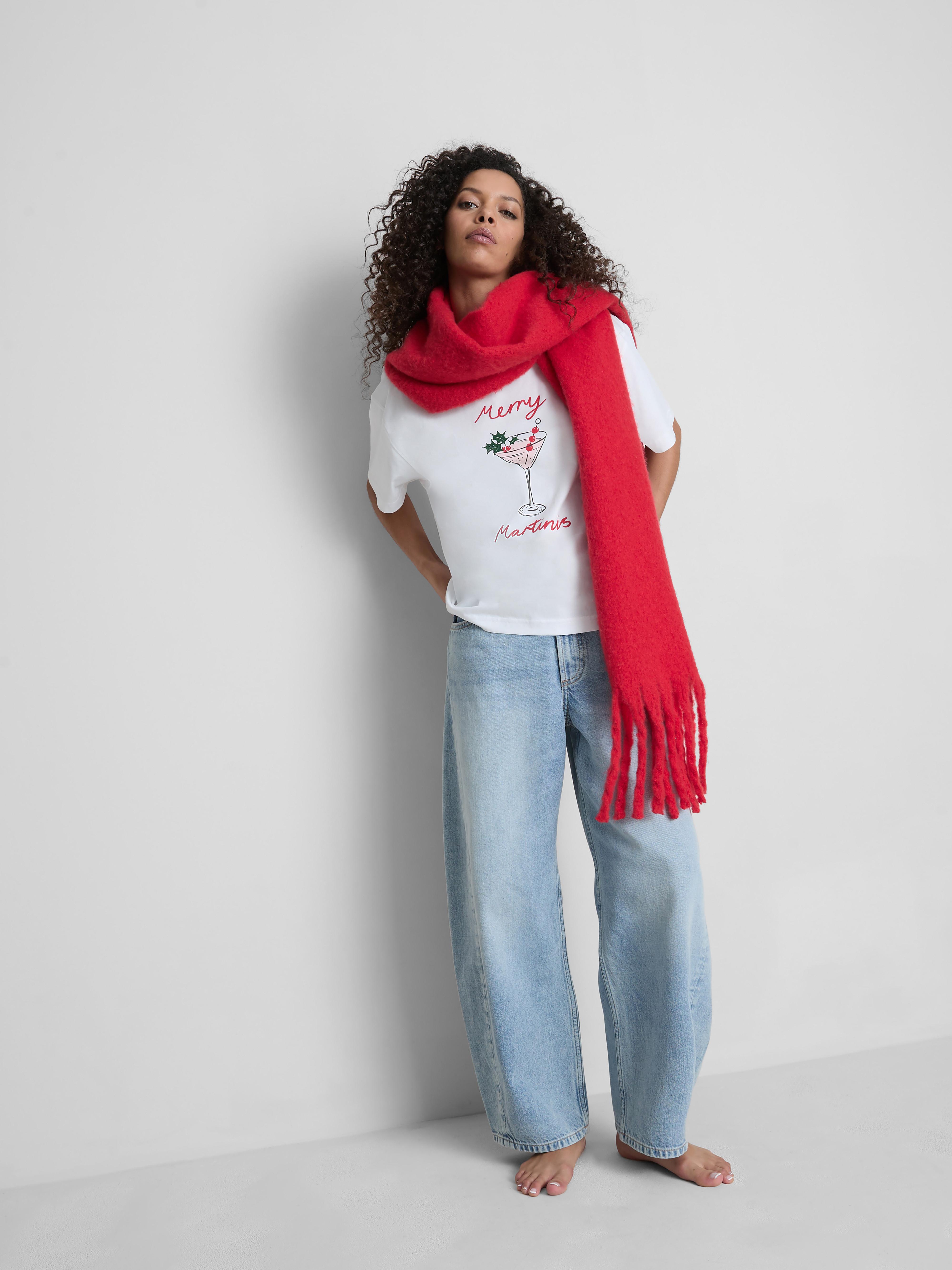 Camiseta de algodón con estampado navideño