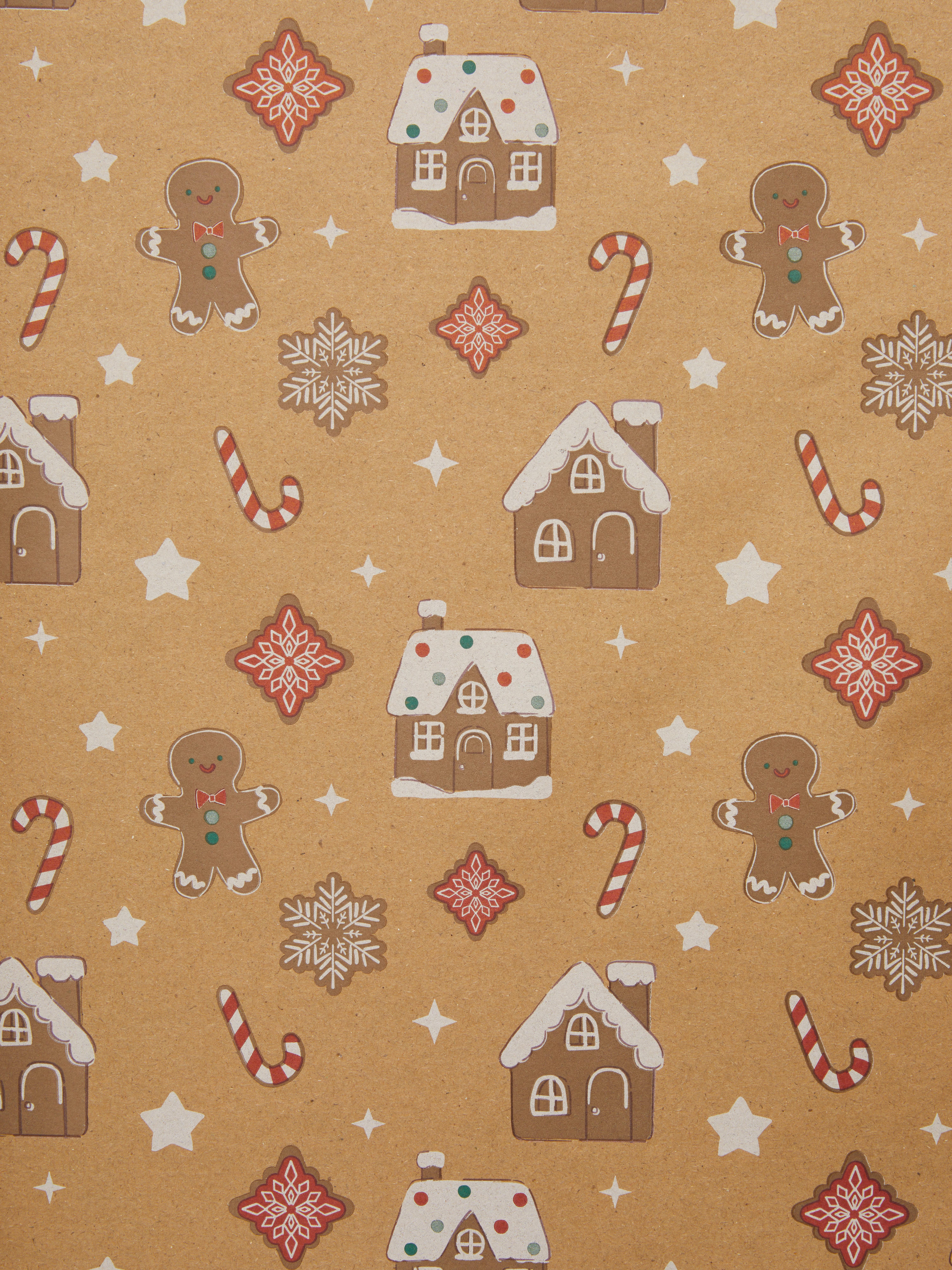 8m Christmas Gingerbread Wrapping Paper