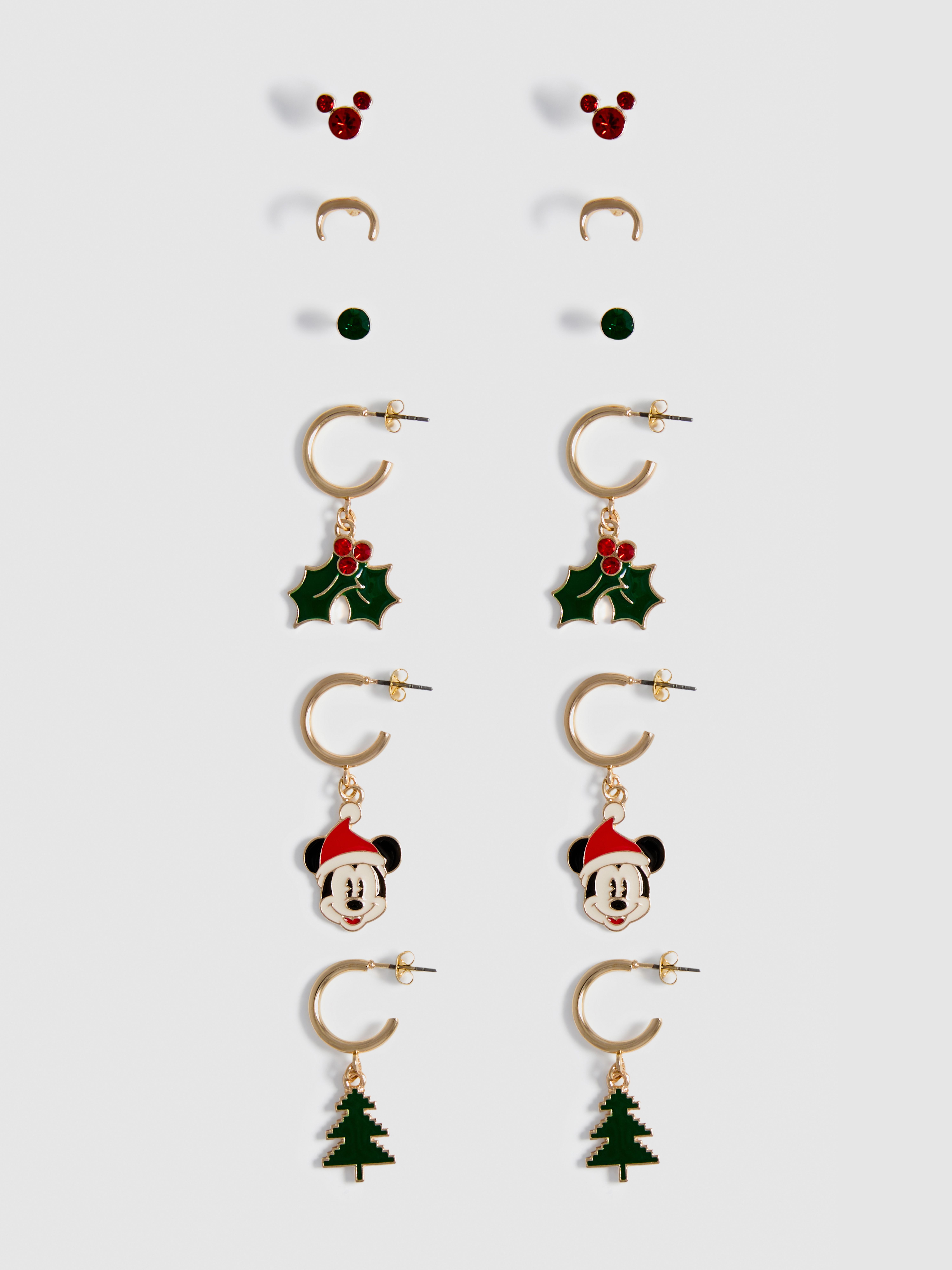 6pk Disney’s Mickey Mouse and Friends Christmas Earrings