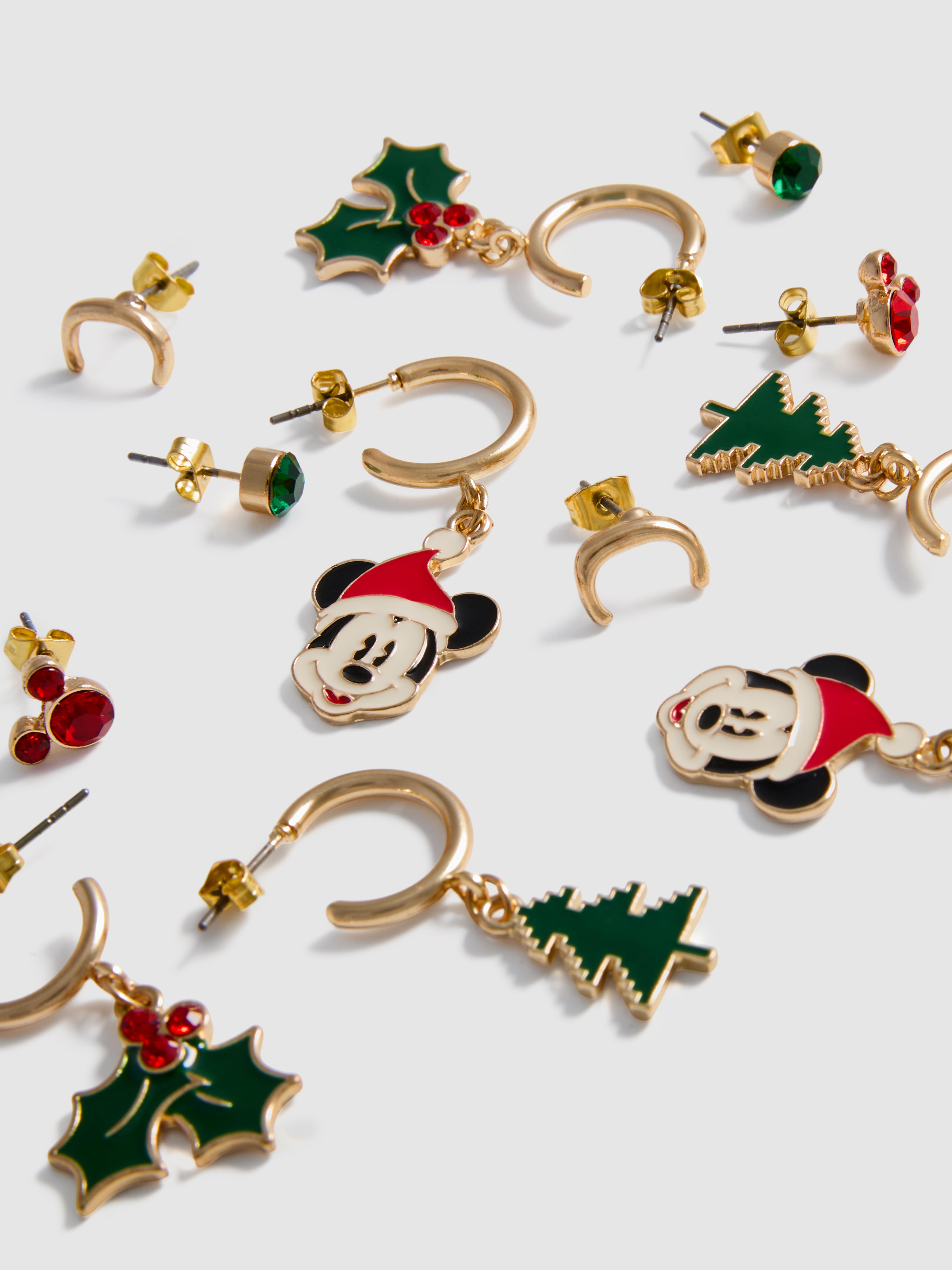 6pk Disney’s Mickey Mouse and Friends Christmas Earrings