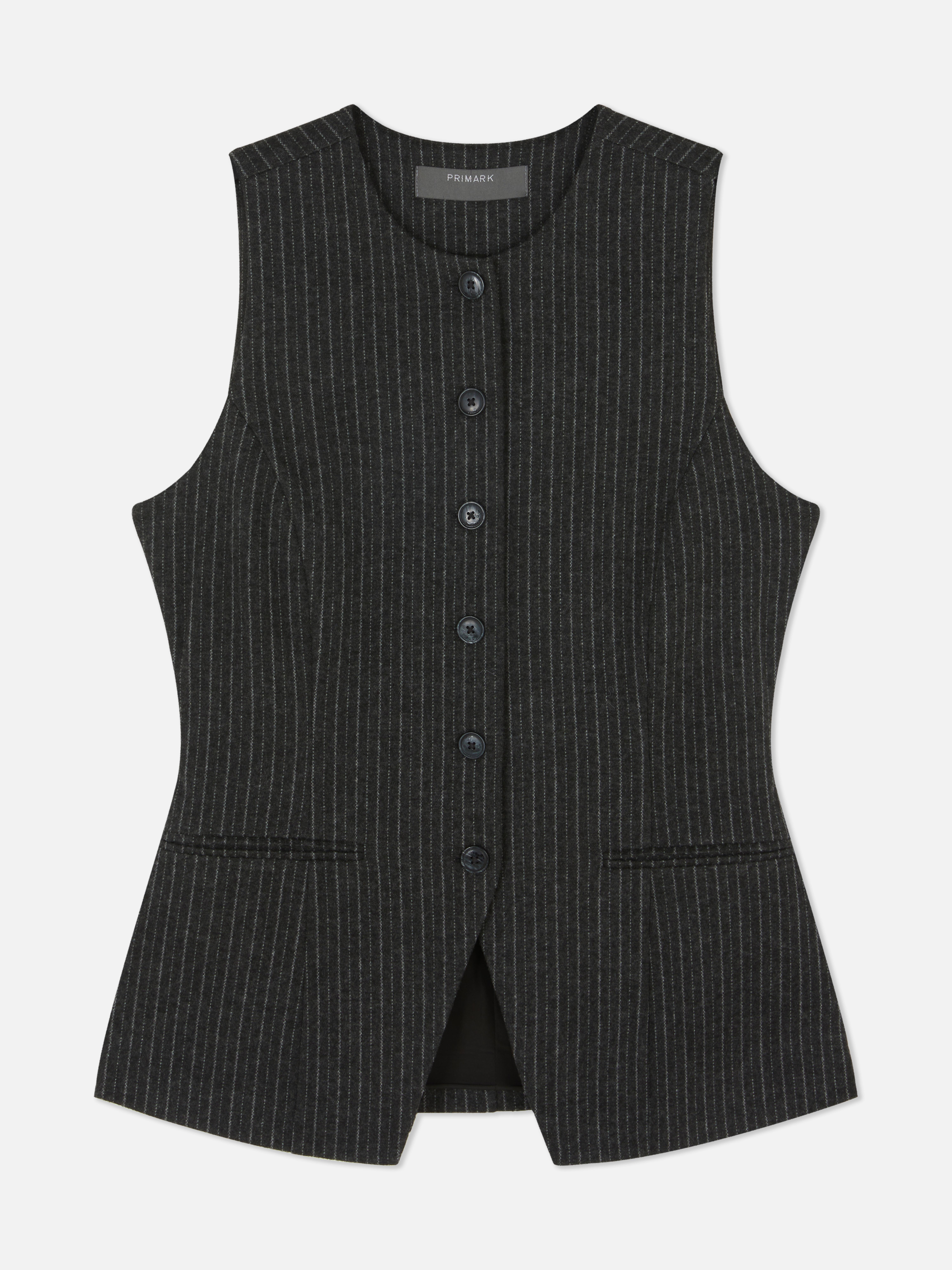 Gekleed gilet met krijtstreep