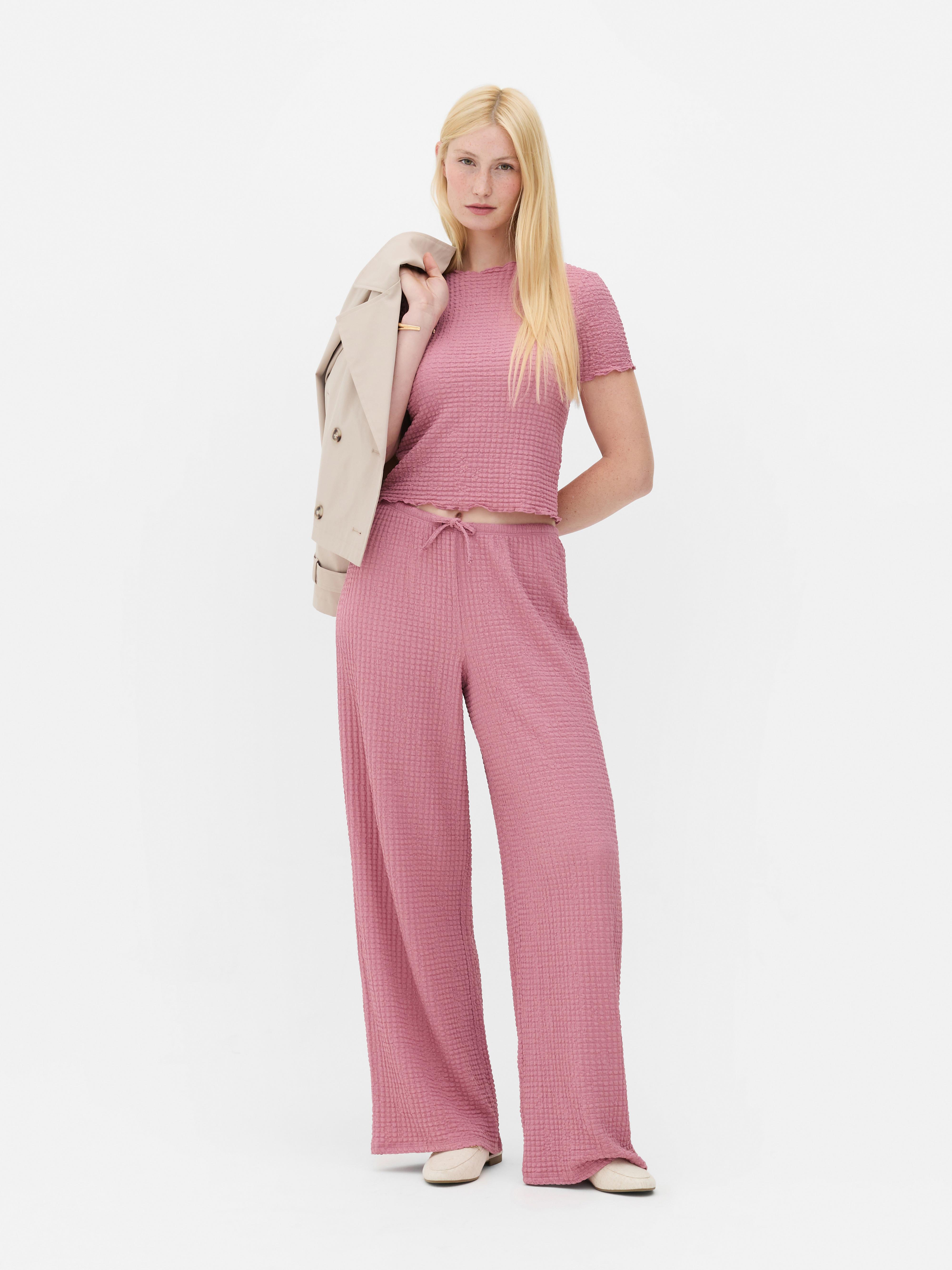 Gerimpelde broek met wijde pijpen