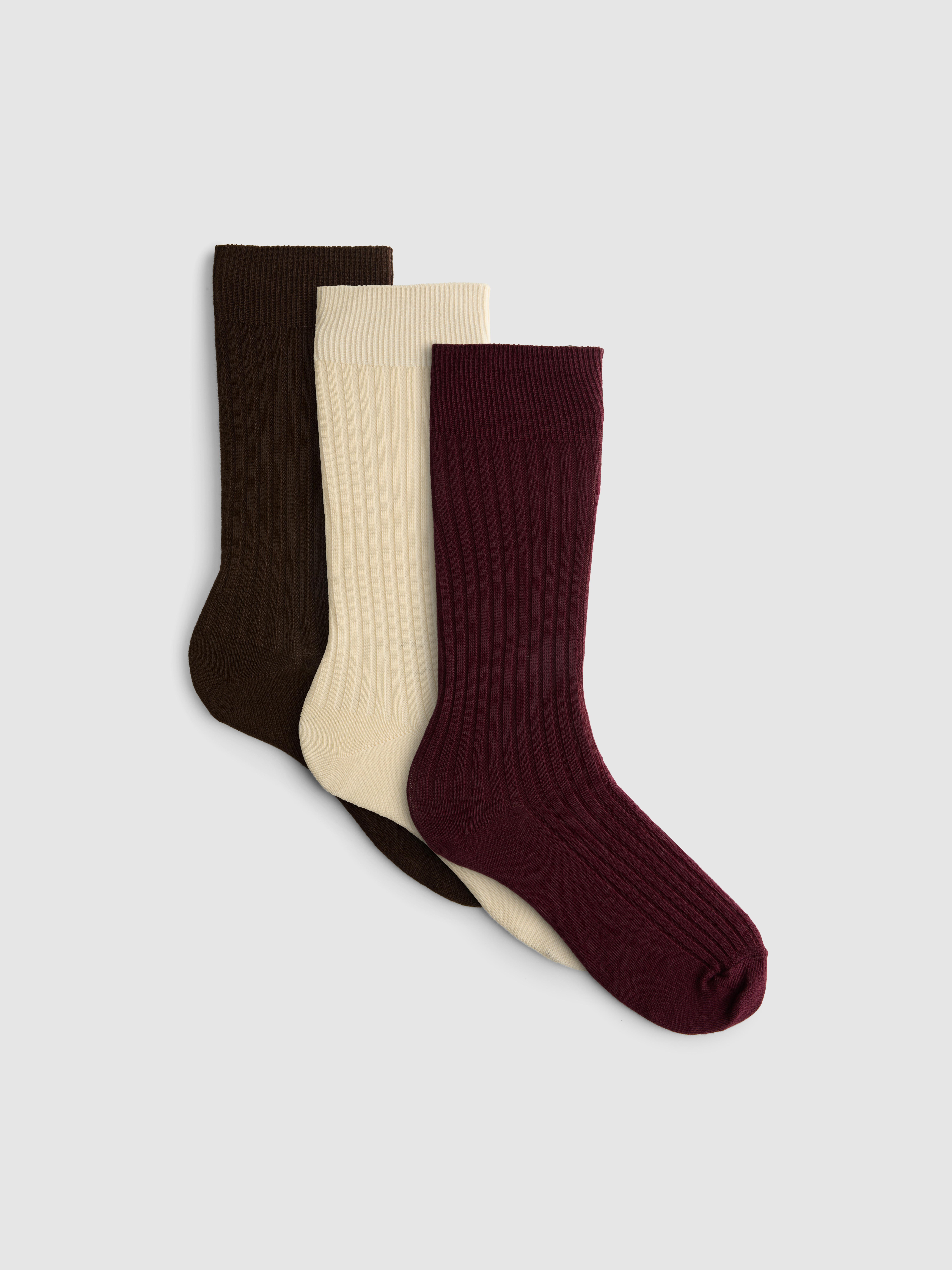 Lot de 3 paires de chaussettes côtelées