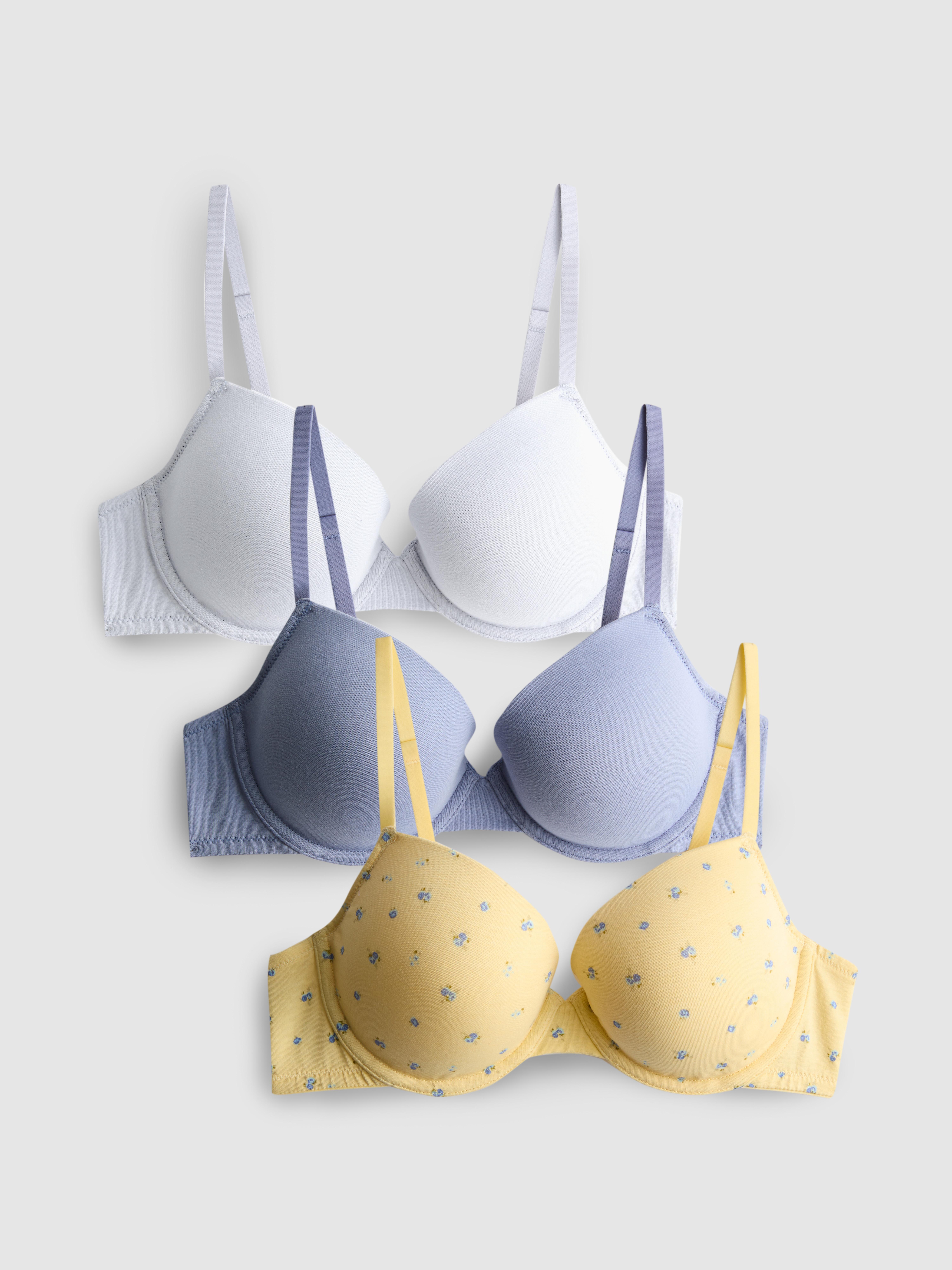 3 sutiene bogate în bumbac cu imprimeu A-E