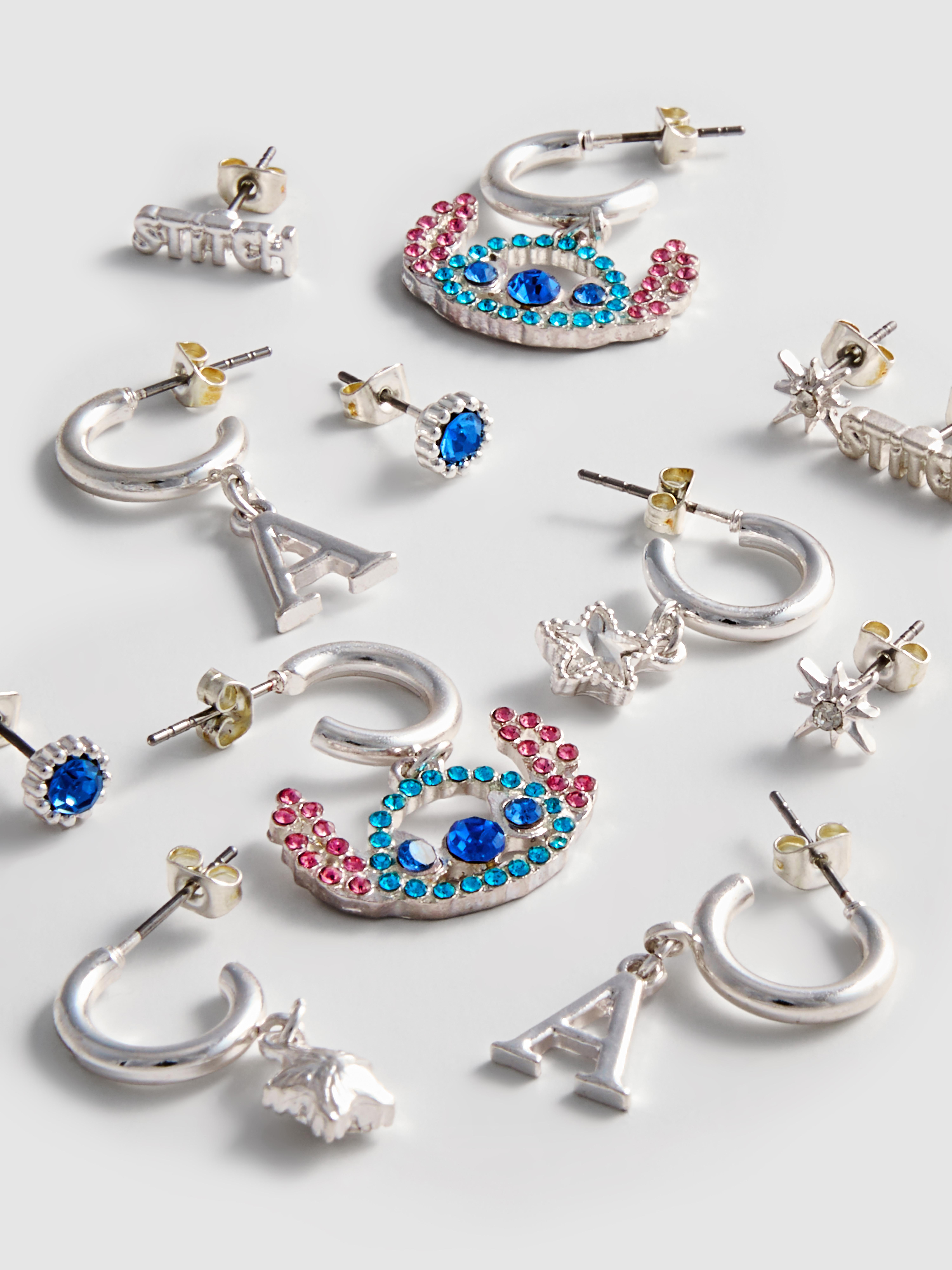Pack de 6 pares de pendientes de Stitch de Disney