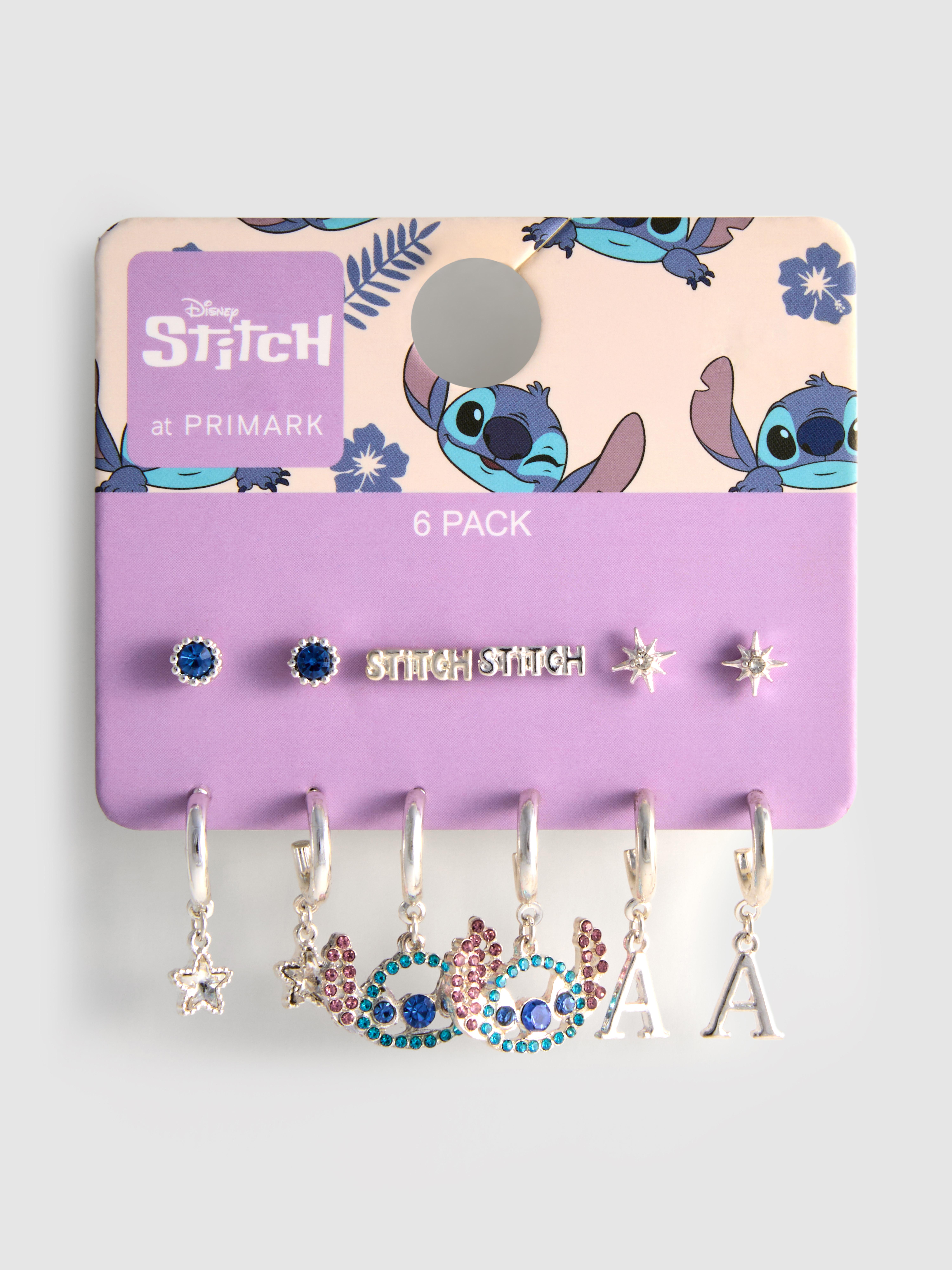 Pack de 6 pares de pendientes de Stitch de Disney