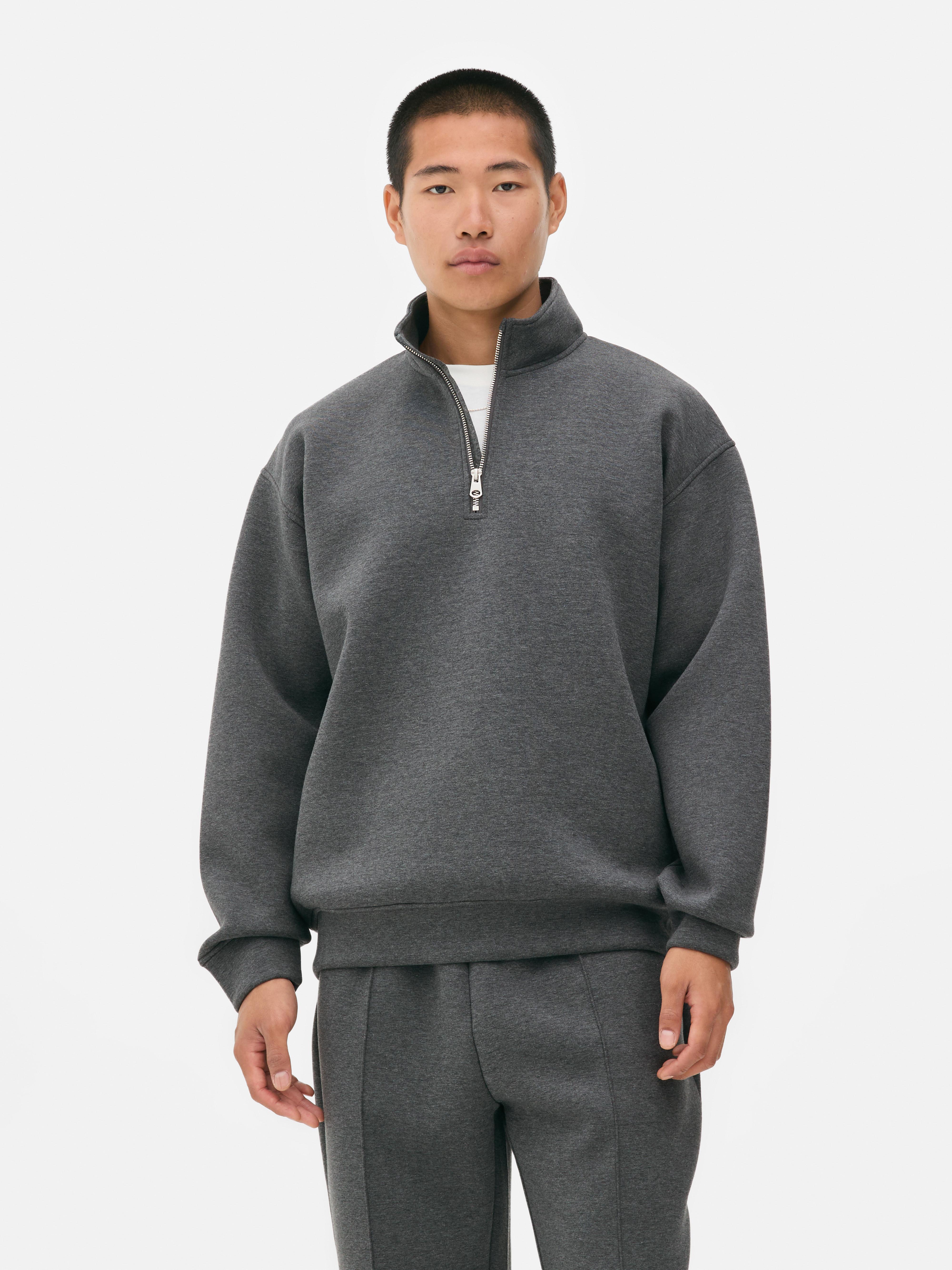 Funnel Neck Quater Zip Sweatshirt.
