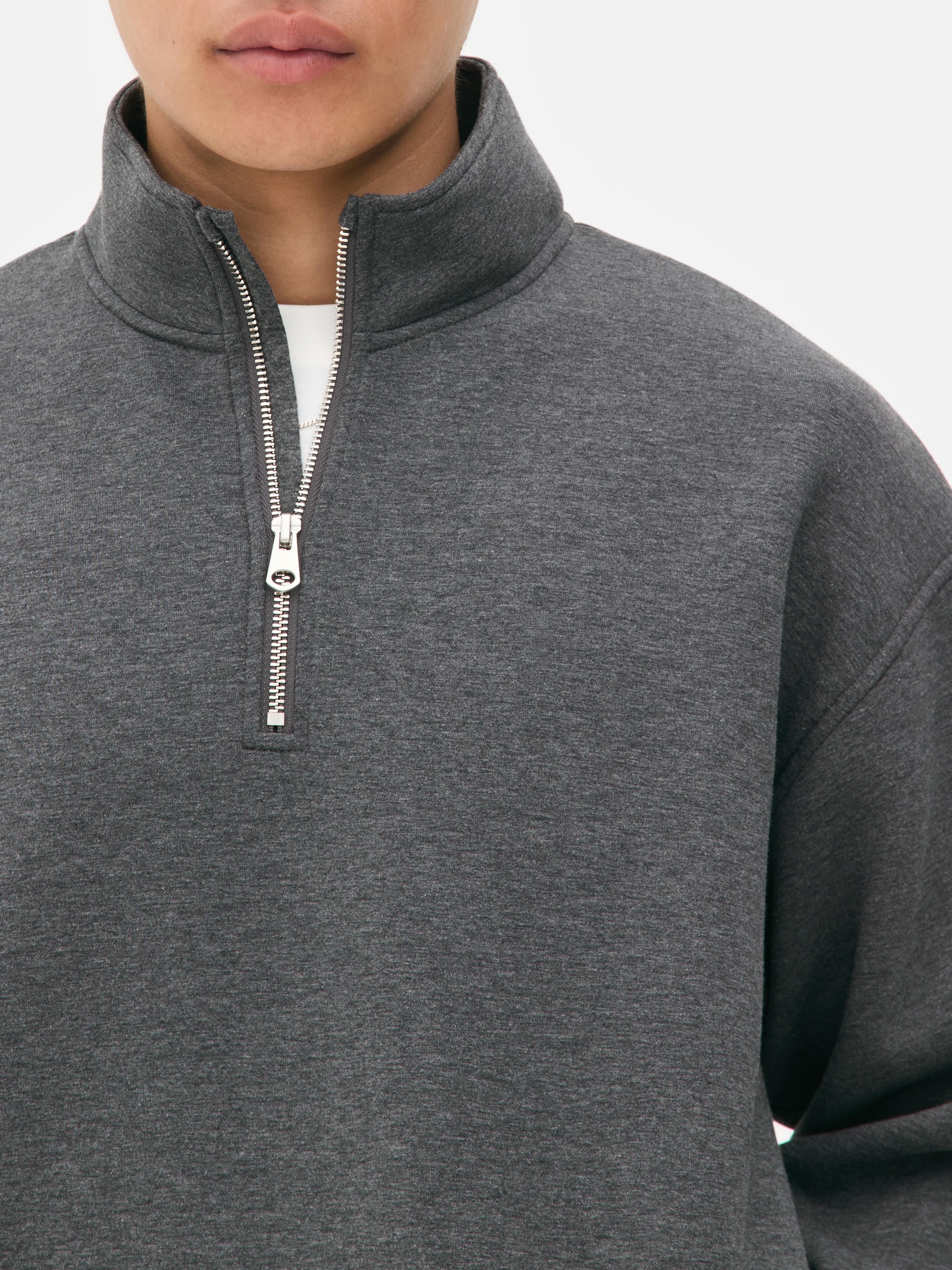 Funnel Neck Quater Zip Sweatshirt.