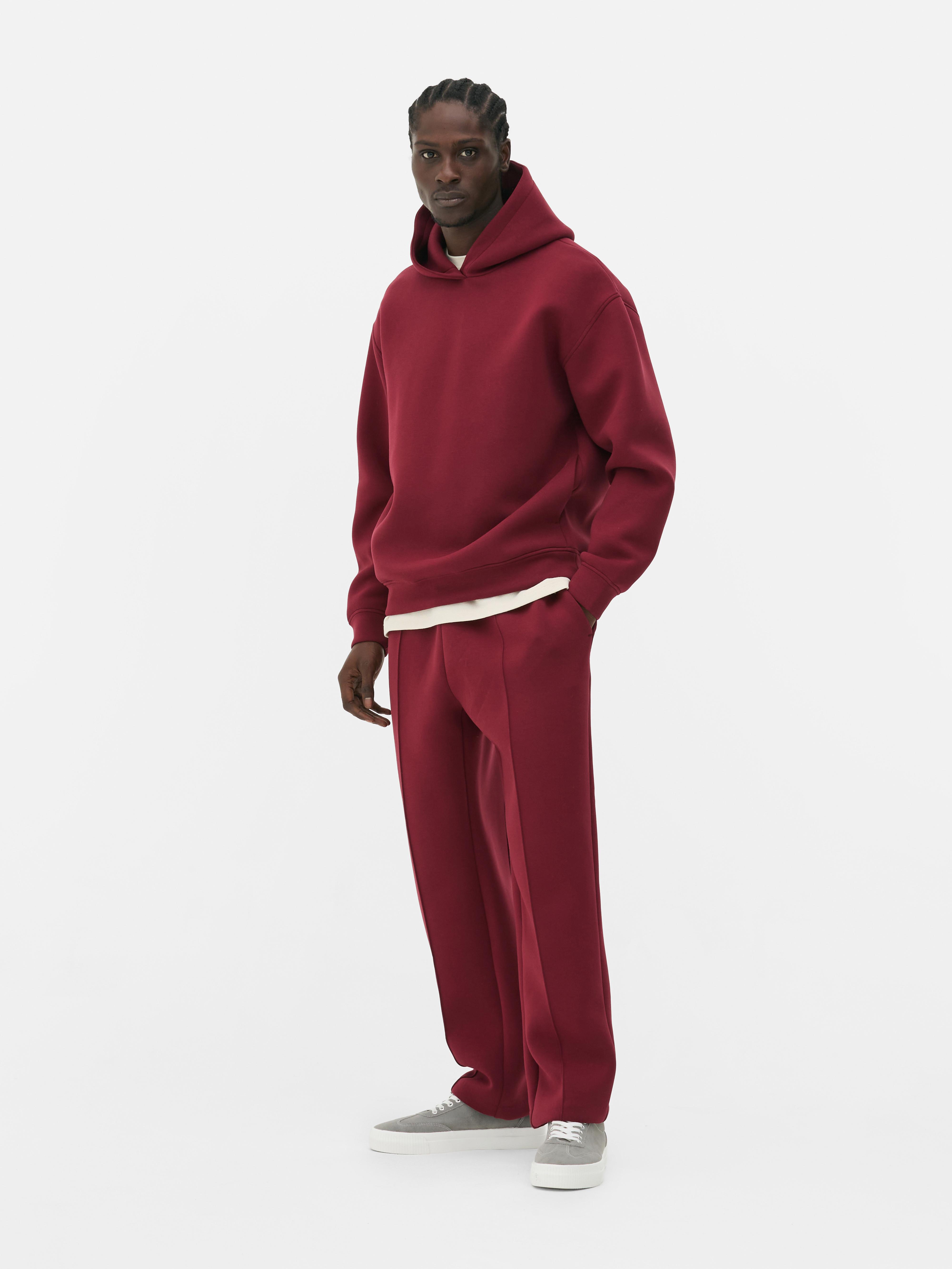 Camisola capuz bloco cor Vermelho