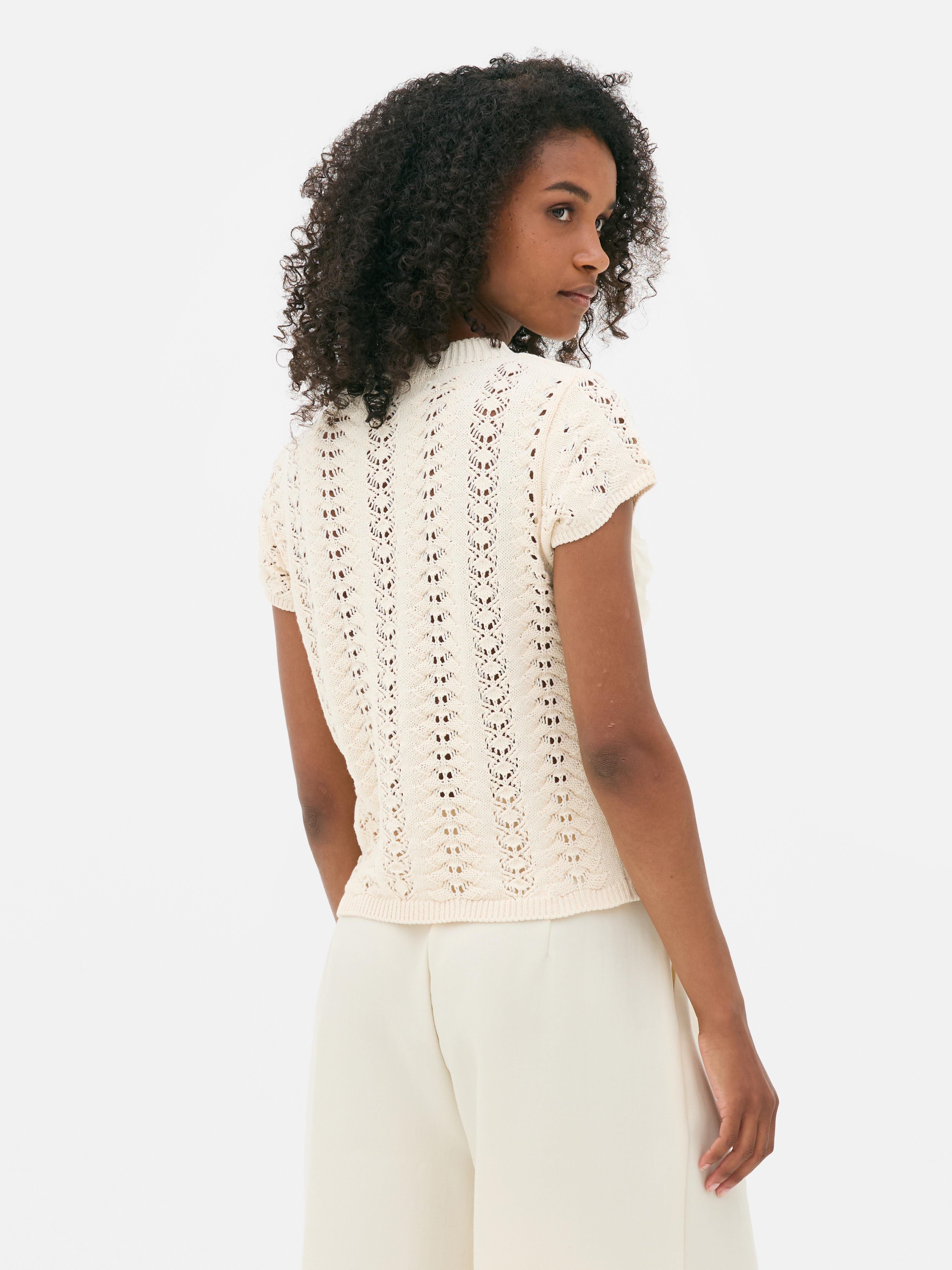 Pull à encolure en V en maille fine - Rose clair/rayé - FEMME | H&M FR