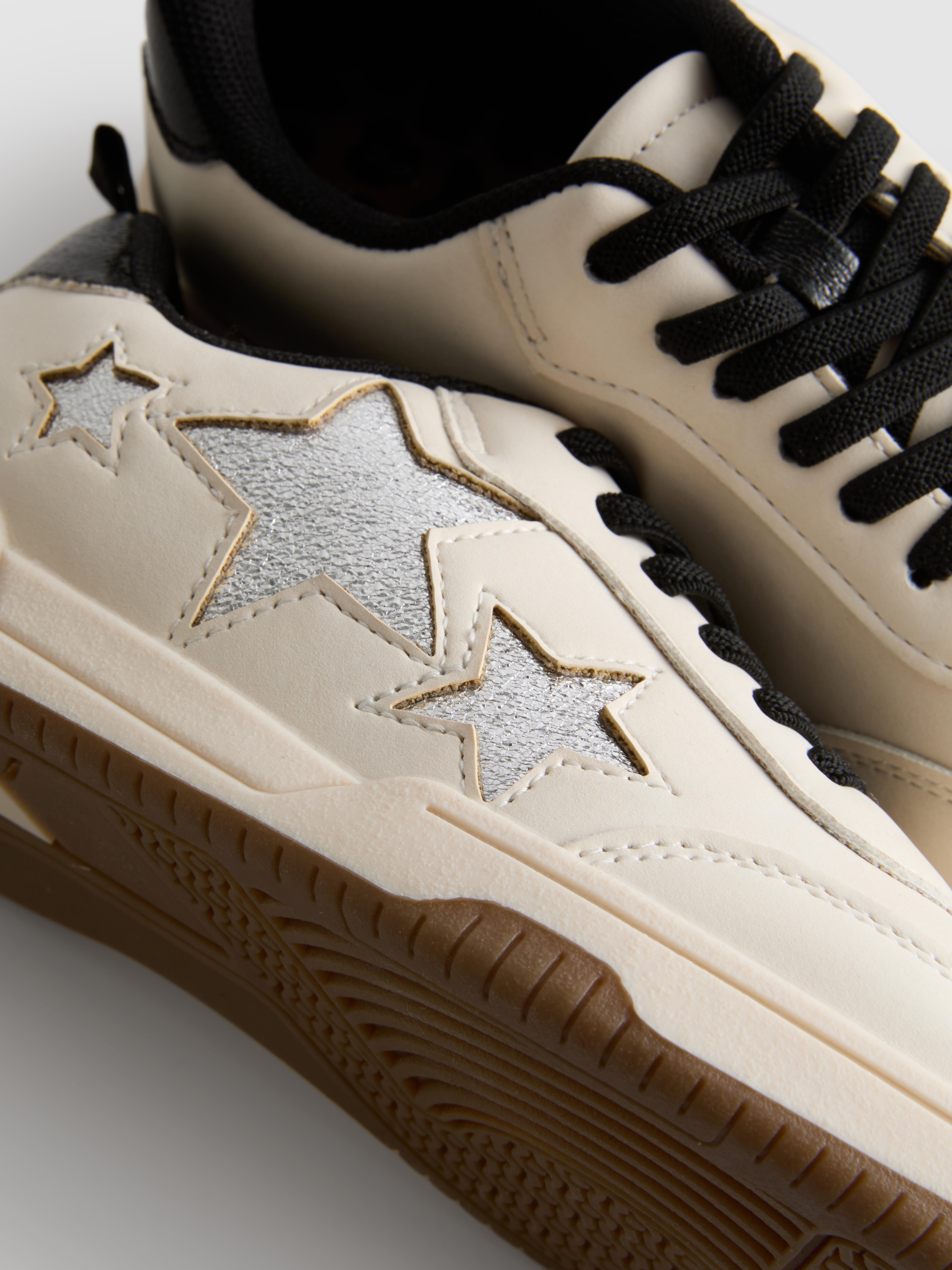 Metallic Star Gum Sole Low-Top Trainers