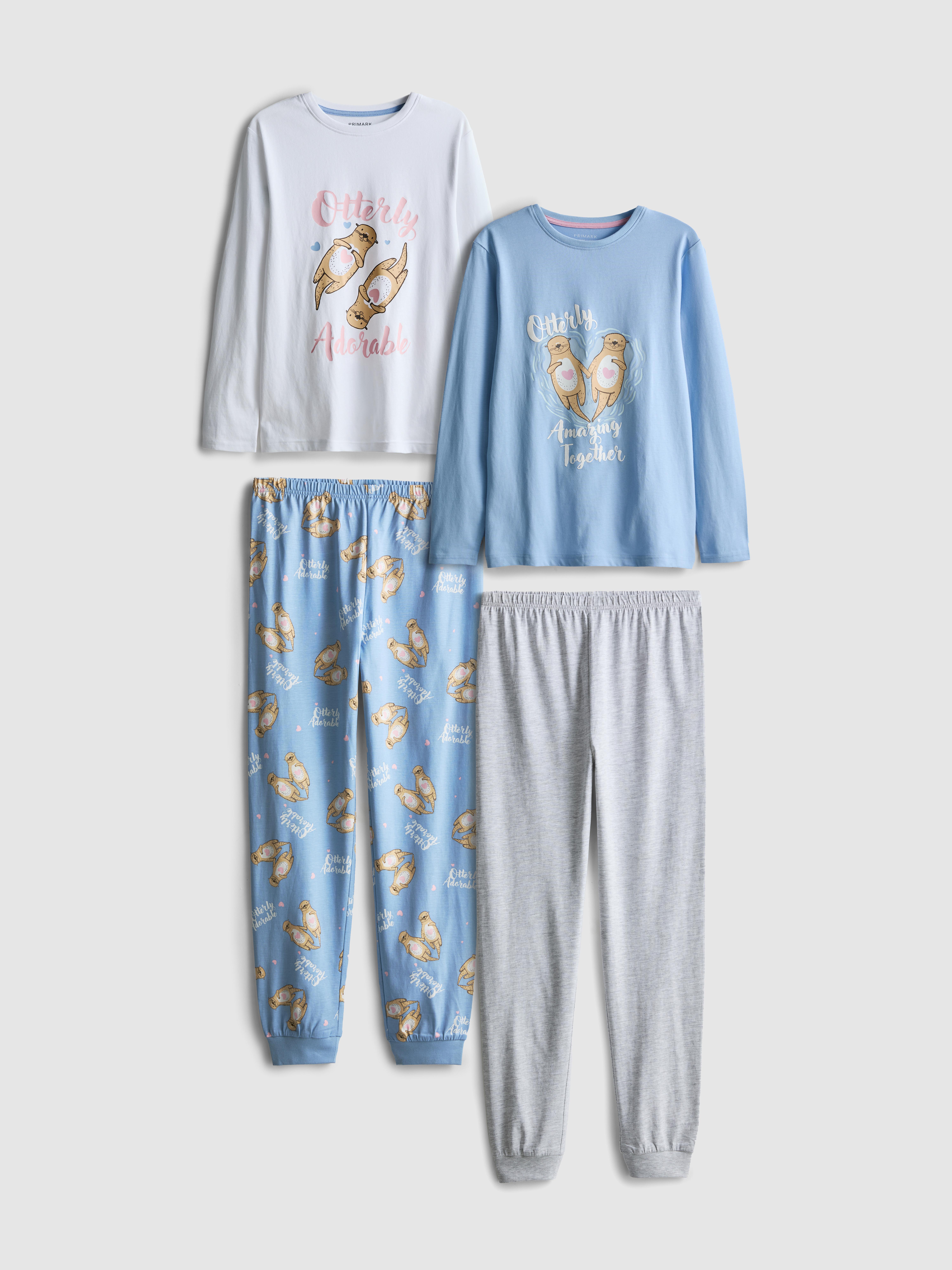 7-15 años | Pack de 2 pijamas con nutrias estampadas