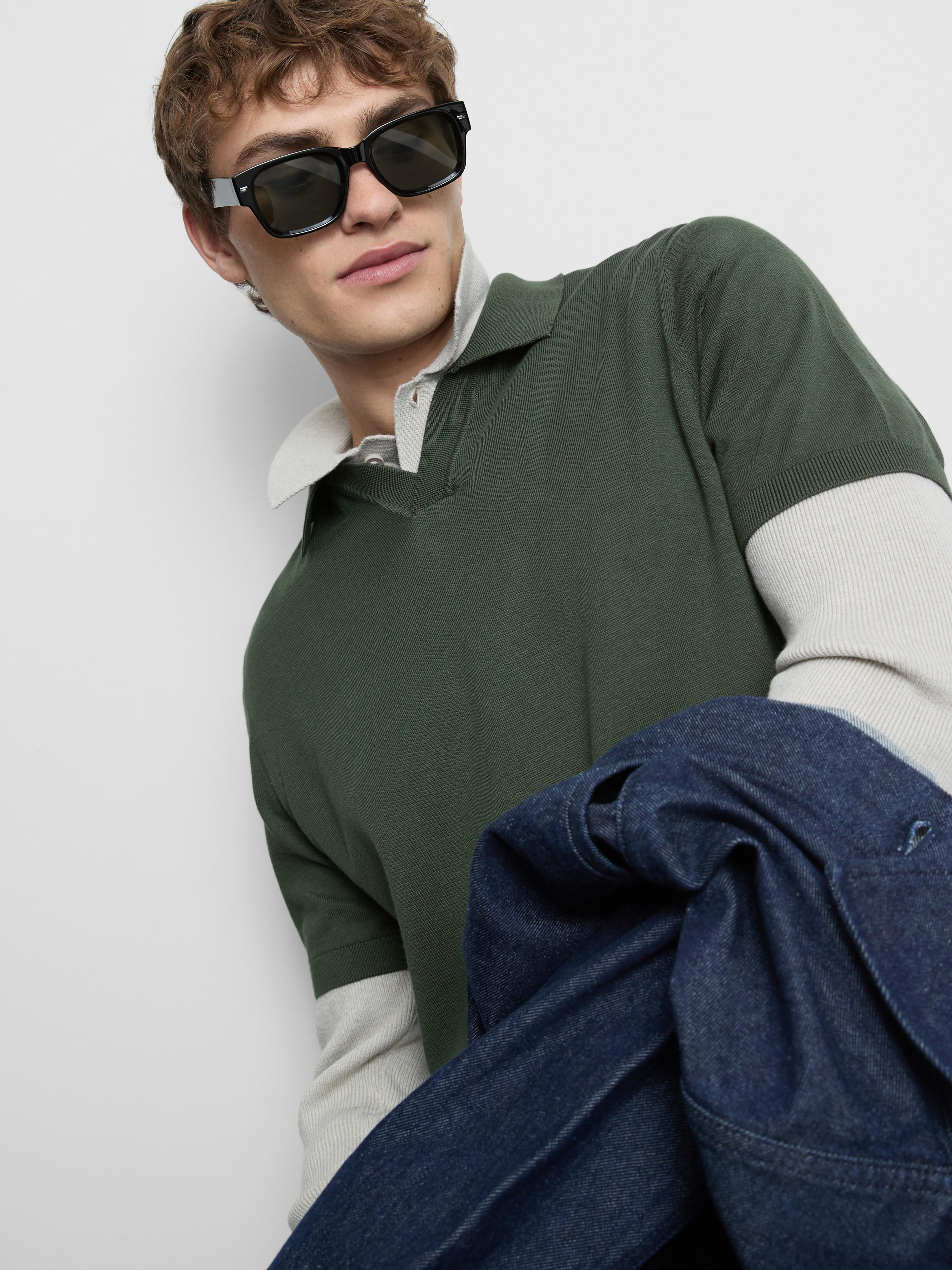 Polo manga curta formal