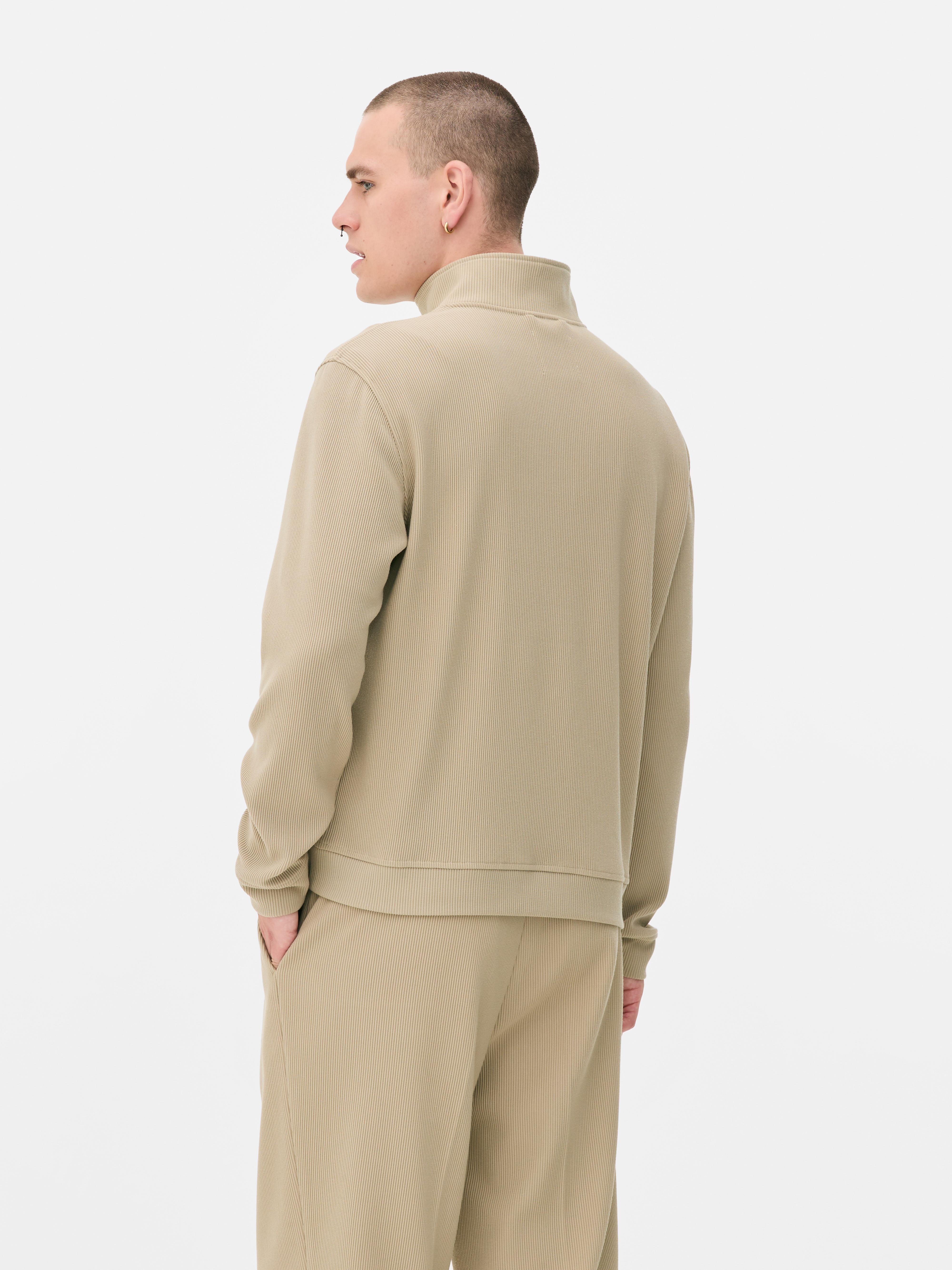 Quater Zip Plisse Sweatshirt