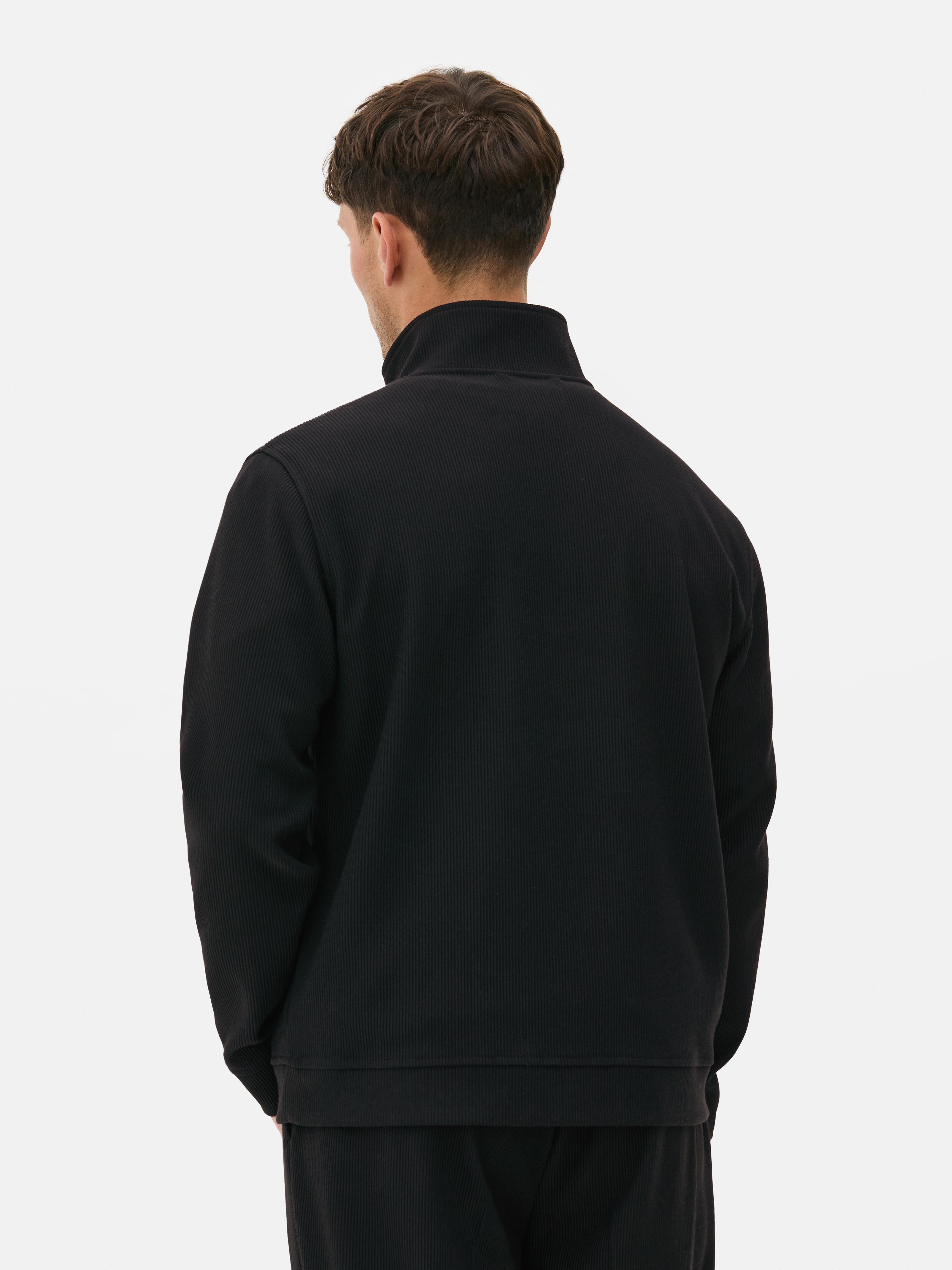 Quater Zip Plisse Sweatshirt
