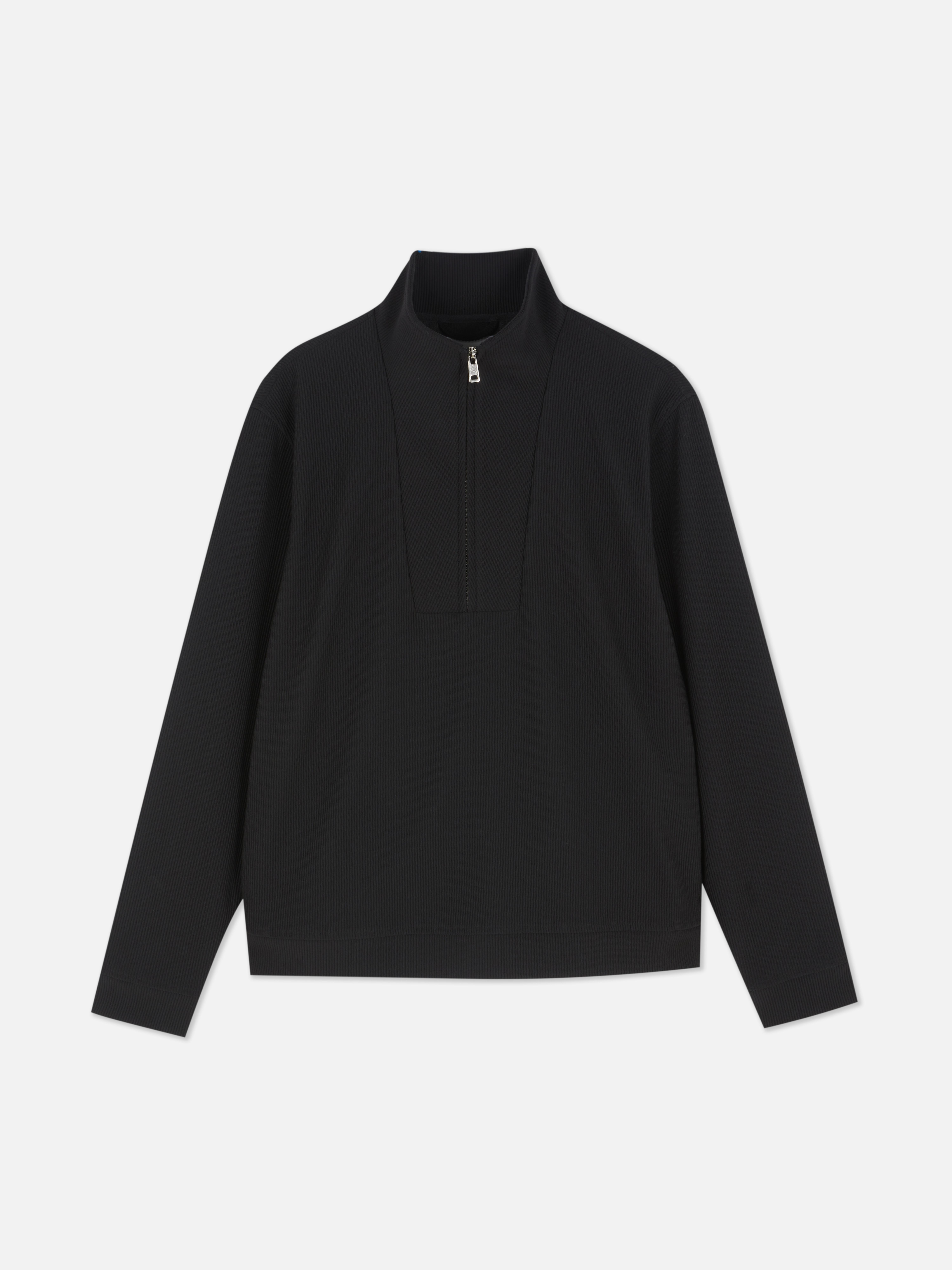 Quater Zip Plisse Sweatshirt