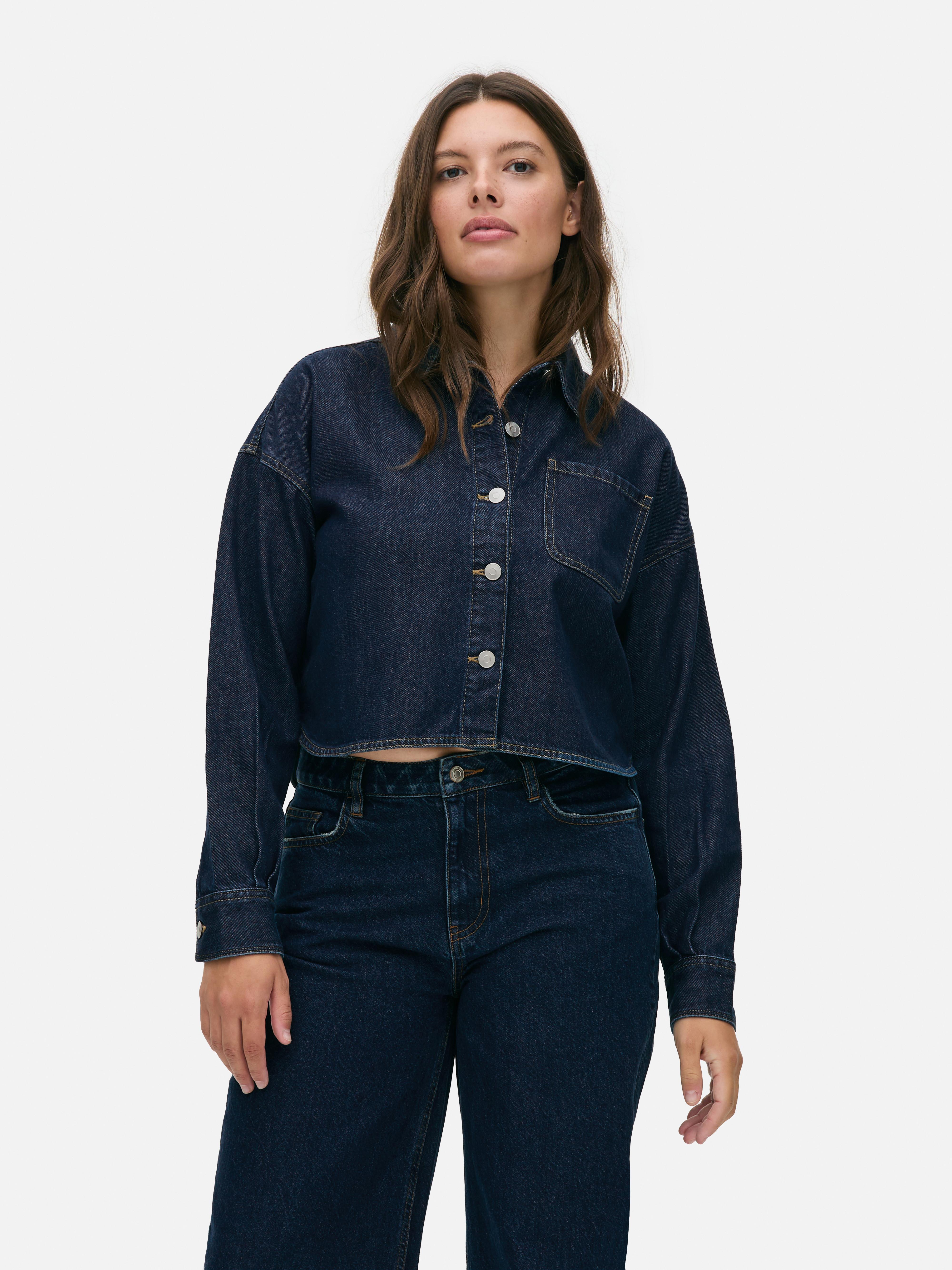 Camisa vaquera corta Azul índigo