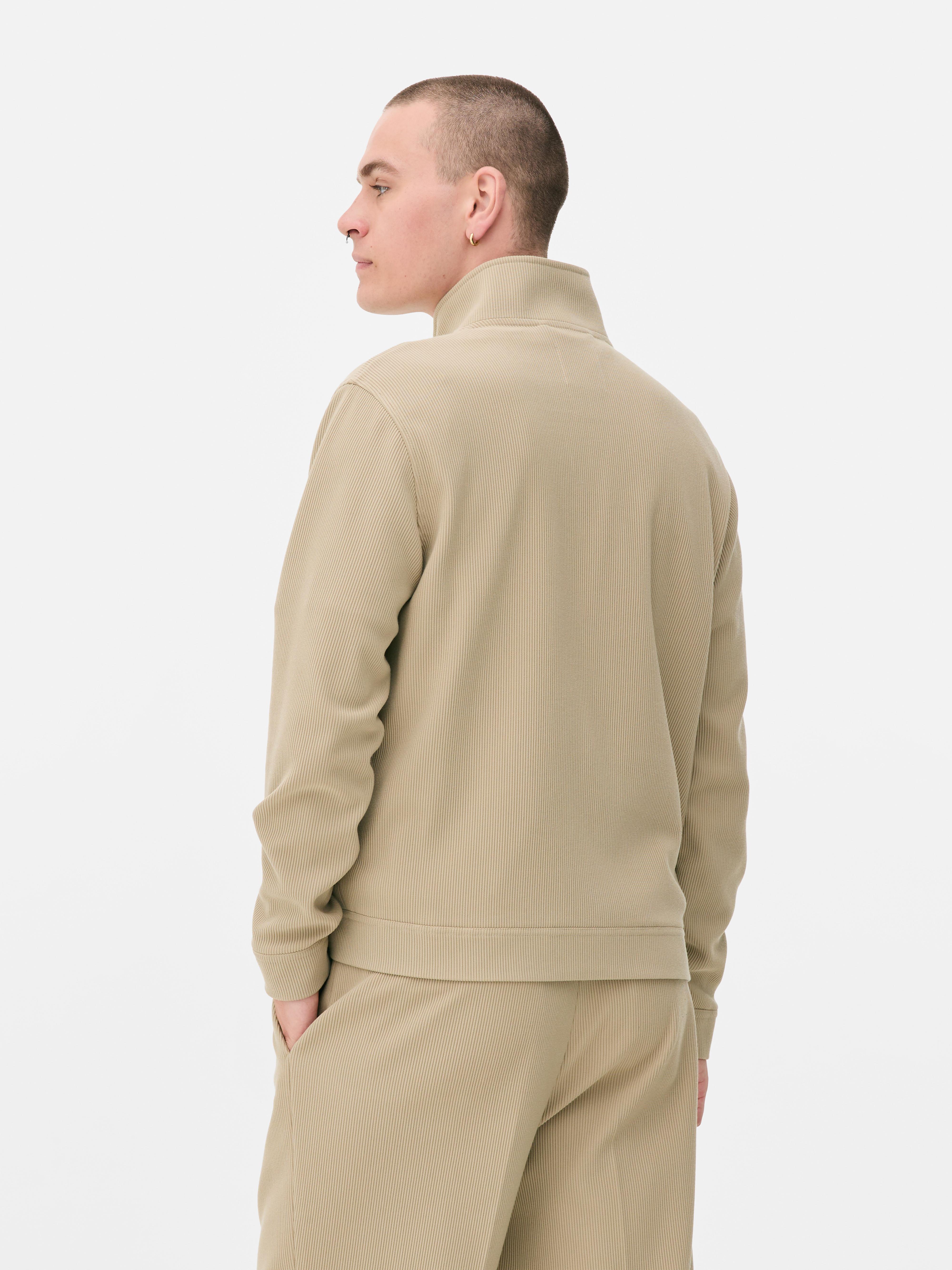 Casaco plissado fecho correr