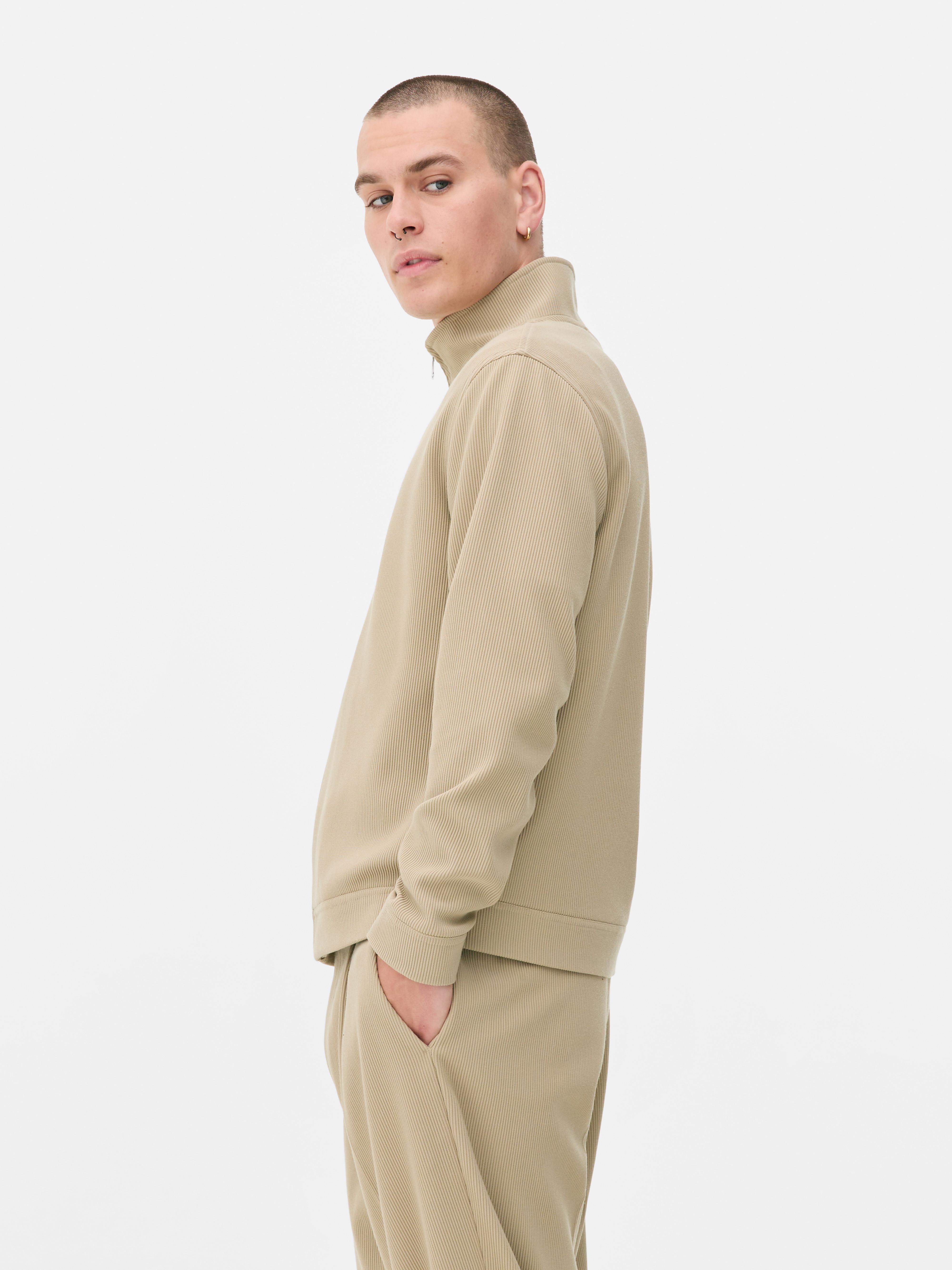 Casaco plissado fecho correr