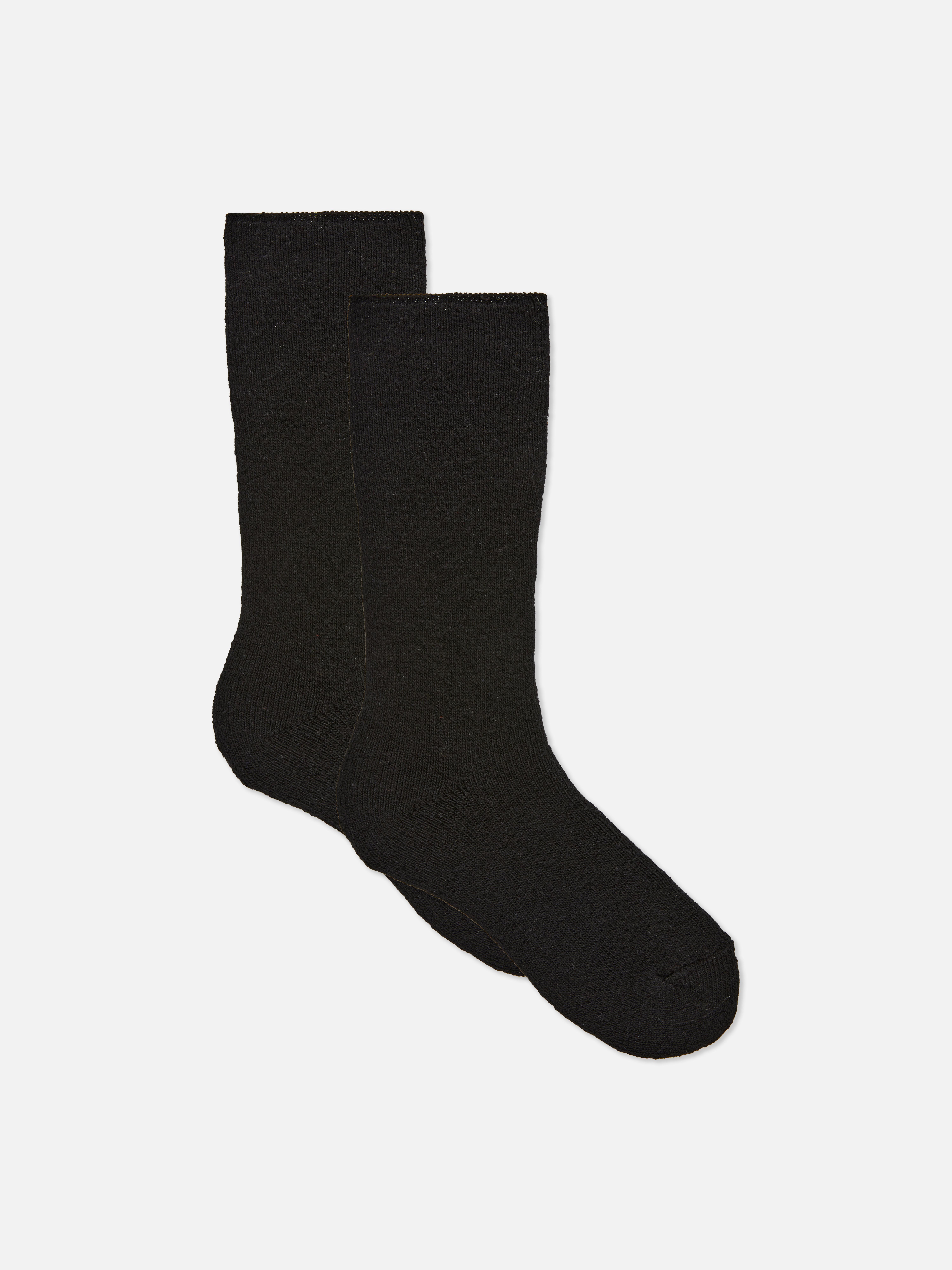 Lot De 2 Chaussettes Hautes En Pur Coton - Noires, Antidérapantes, Haute élasticité - Taille 41, Pour Toutes Occasions