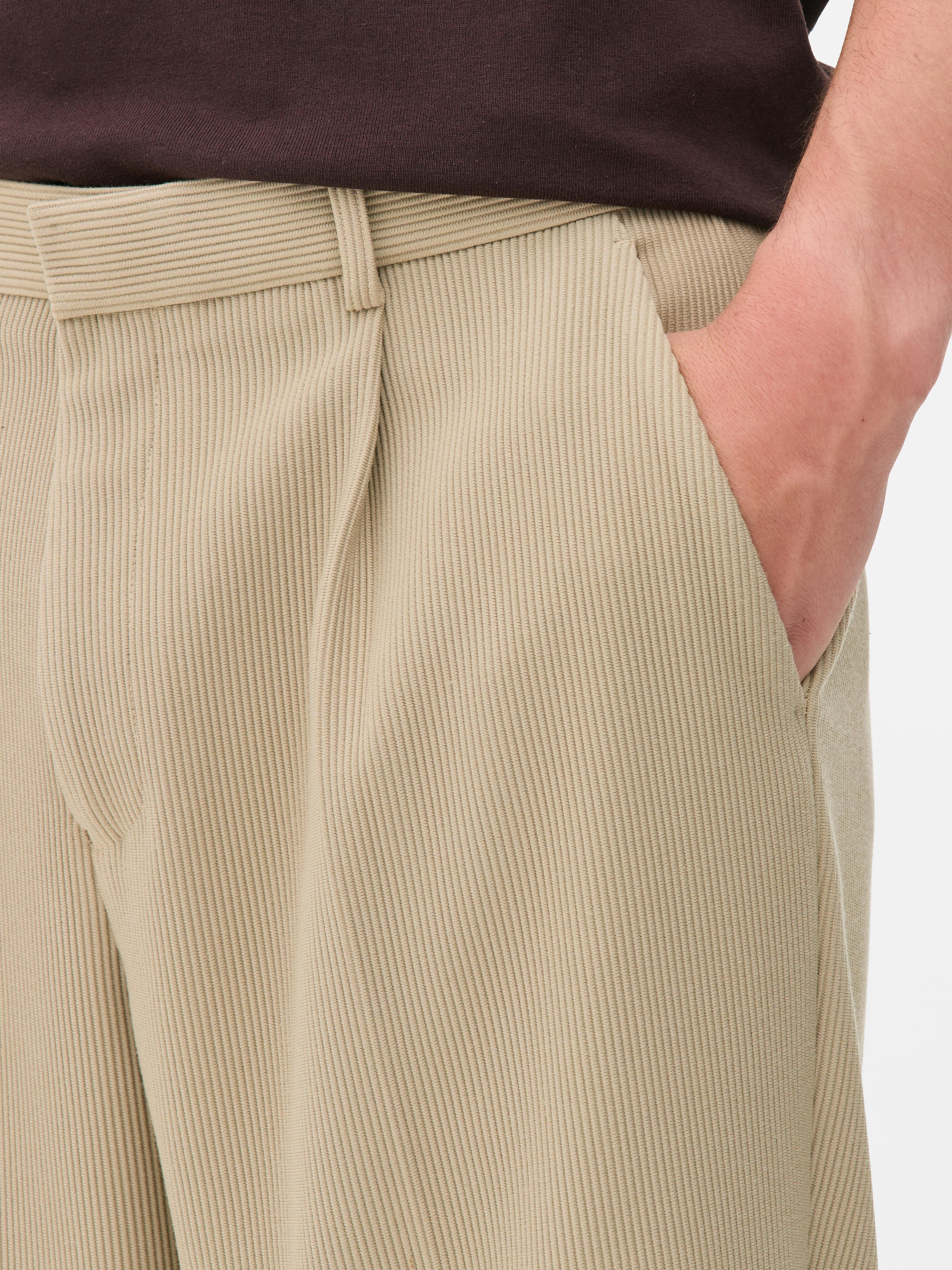 Slim Fit Plisse Trousers
