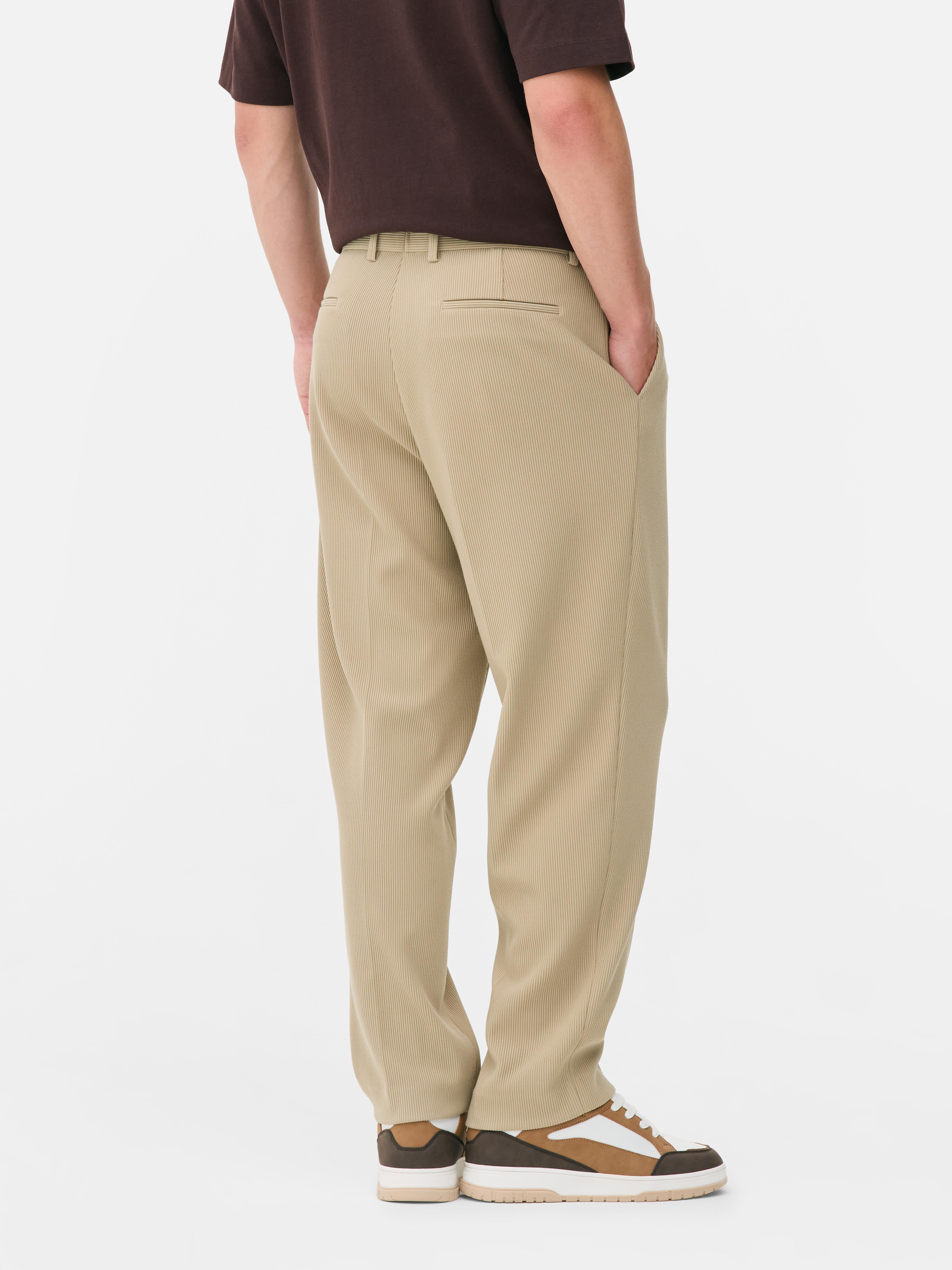 Slim Fit Plisse Trousers