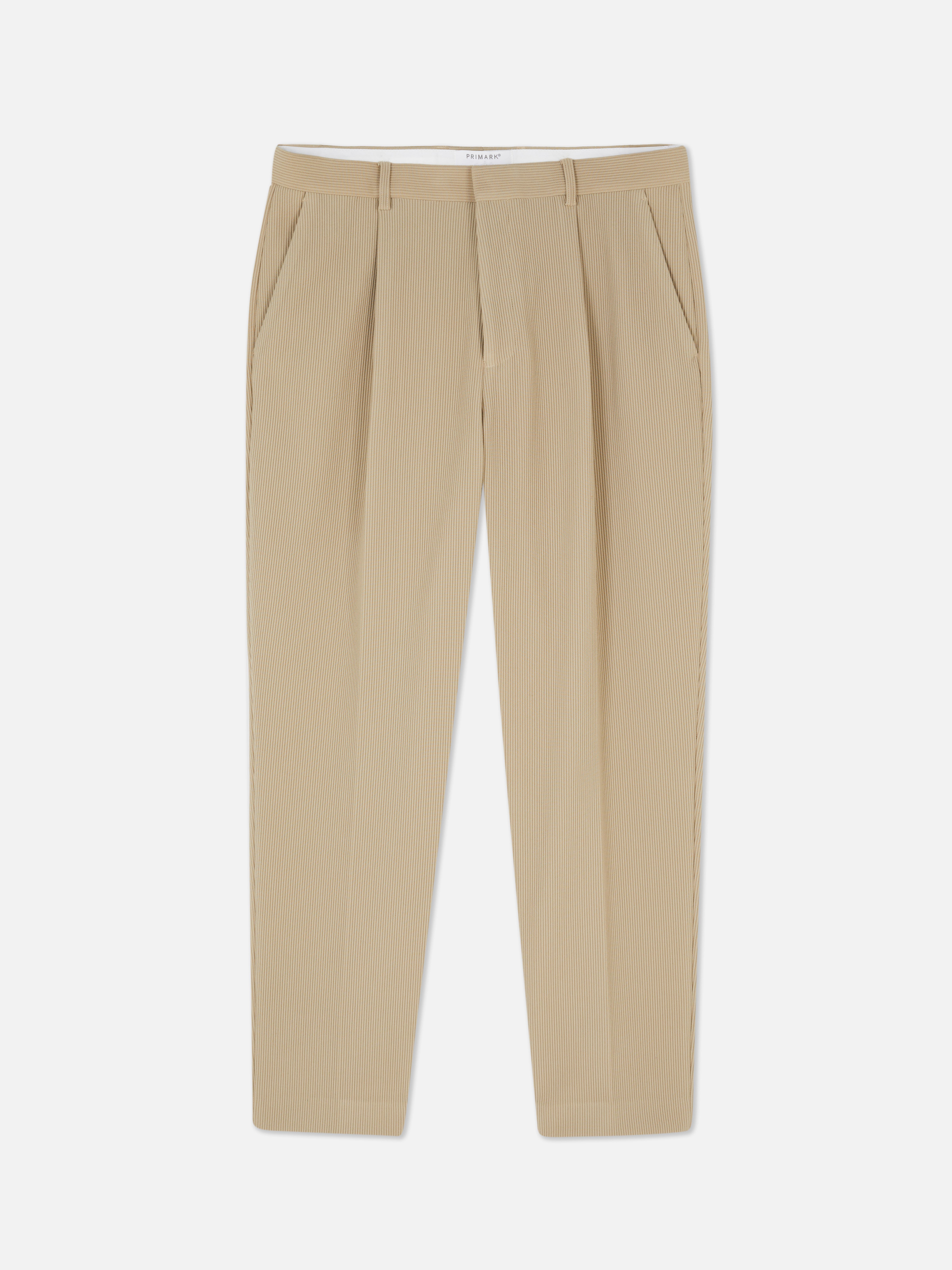 Slim Fit Plisse Trousers