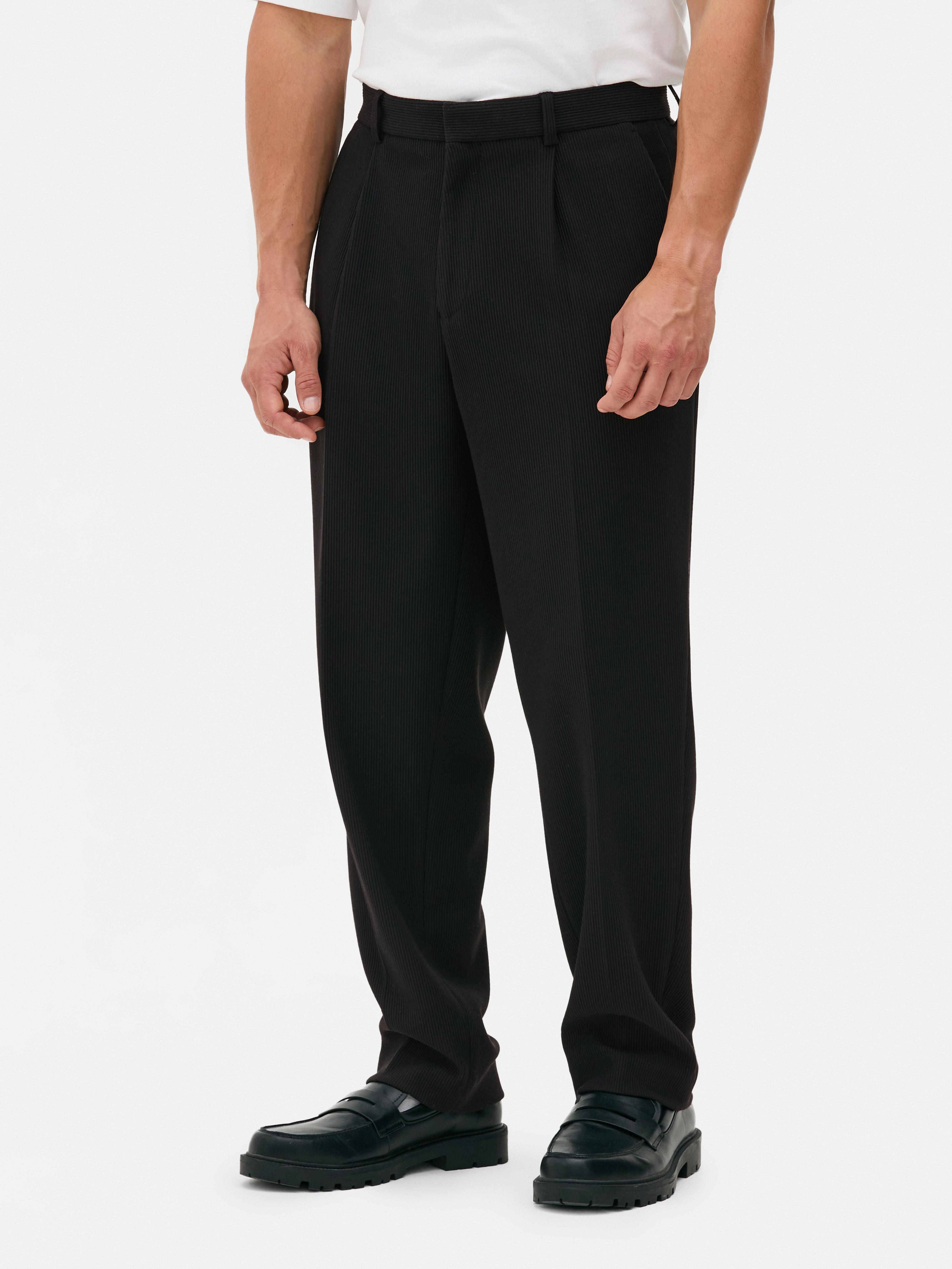 Slim Fit Plisse Trousers