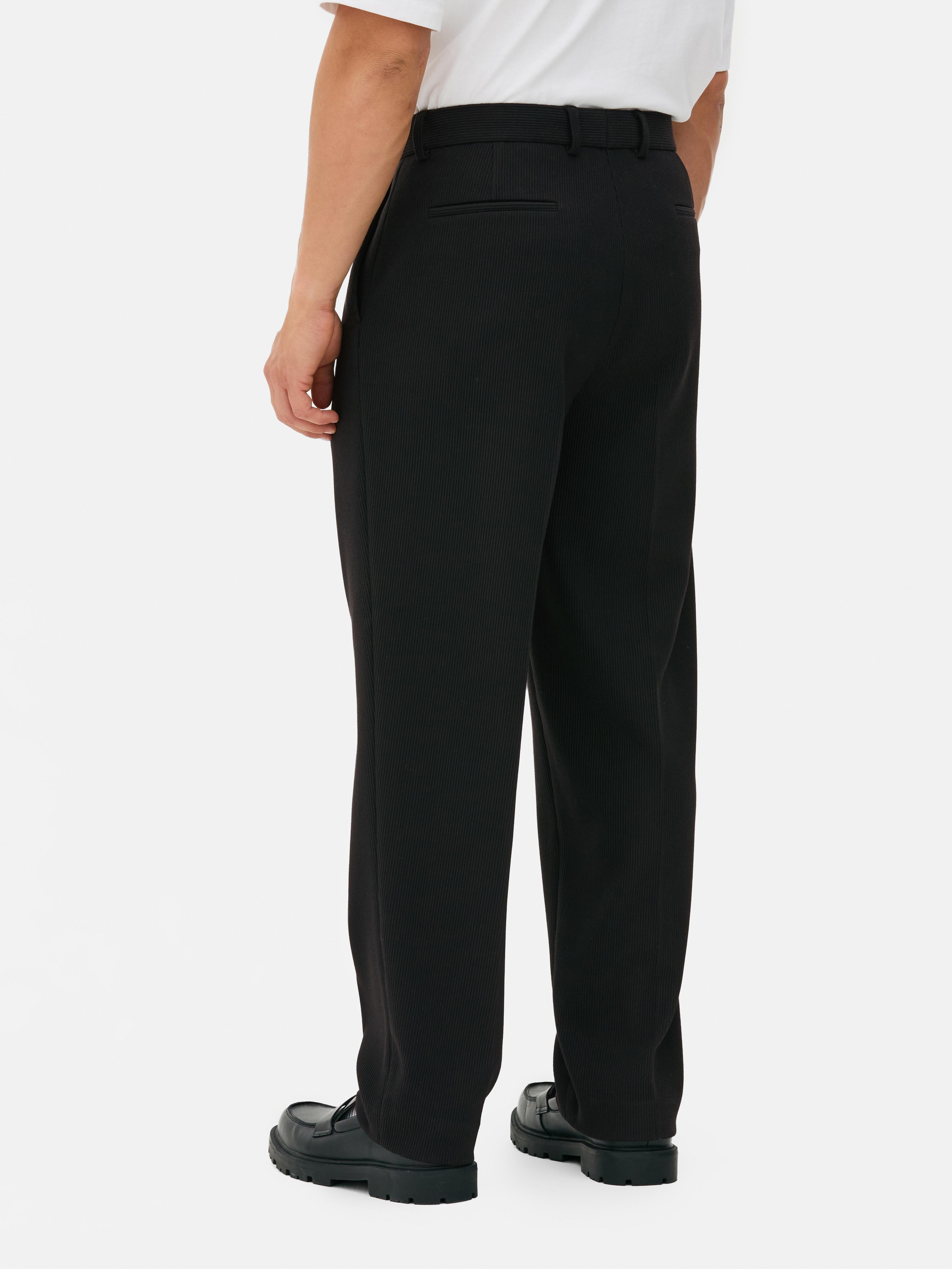 Slim Fit Plisse Trousers